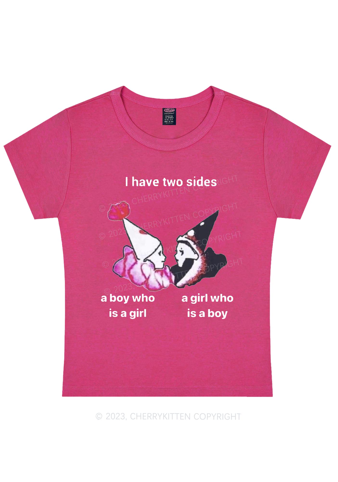 I Have Two Sides Y2K Baby Tee Cherrykitten