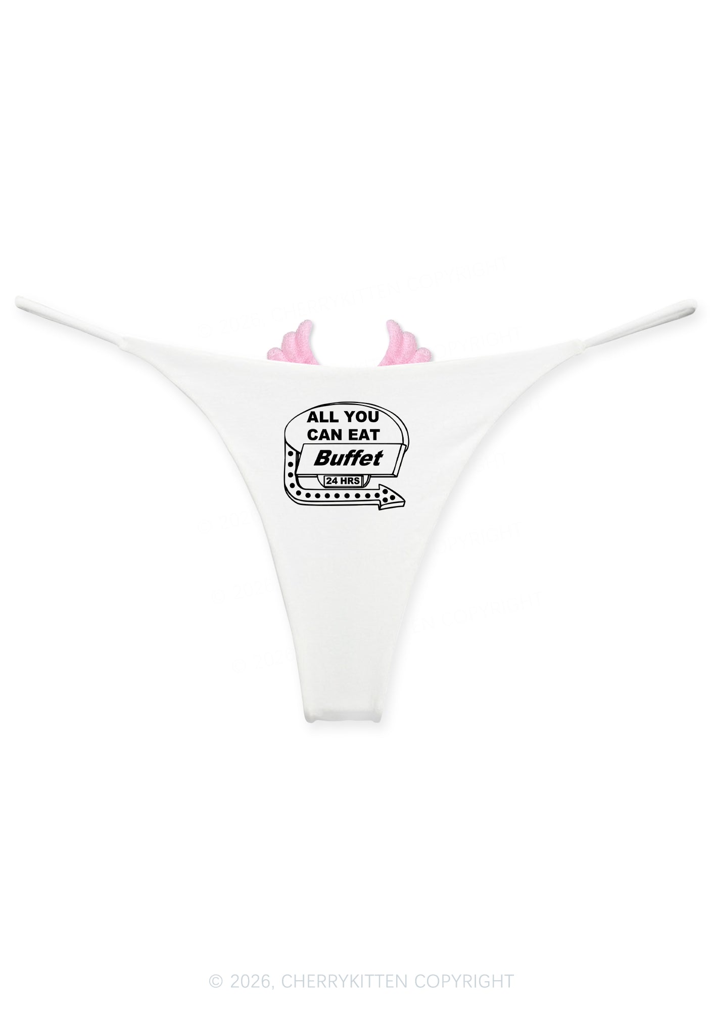 All You Can Eat Buffet Y2K Goth Angel Wings Bikini String Thong Cherrykitten