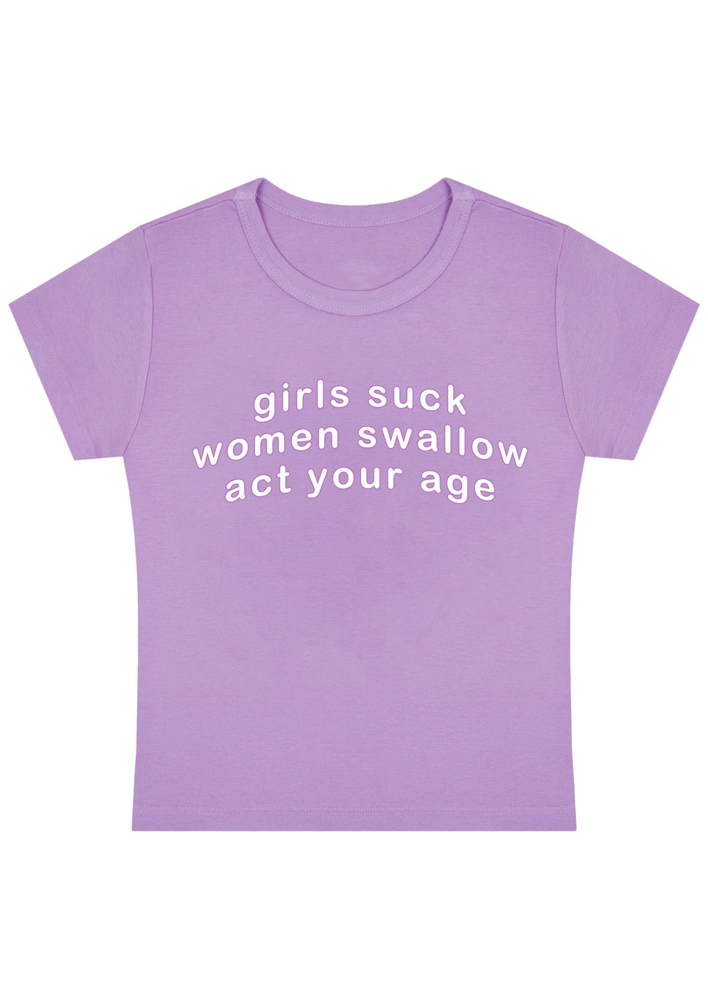Curvy Women Swallow Act Your Age Baby Tee
