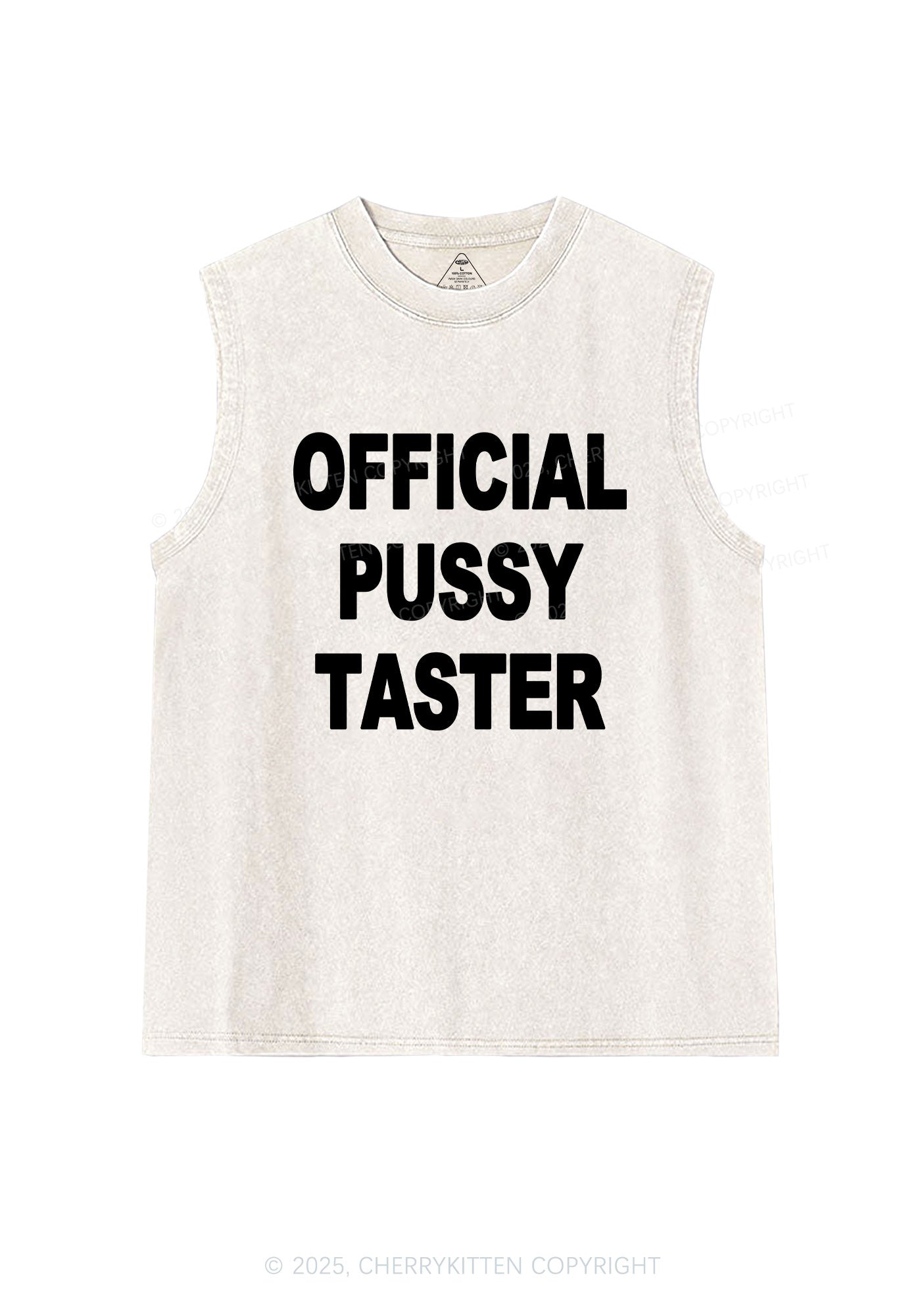 Official Puxxy Taster Y2K Washed Muscle Tank Cherrykitten