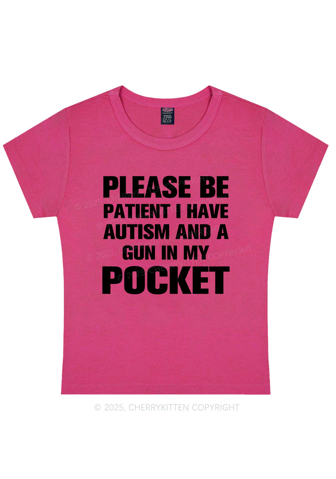 Please Be Patient Y2K Baby Tee Cherrykitten