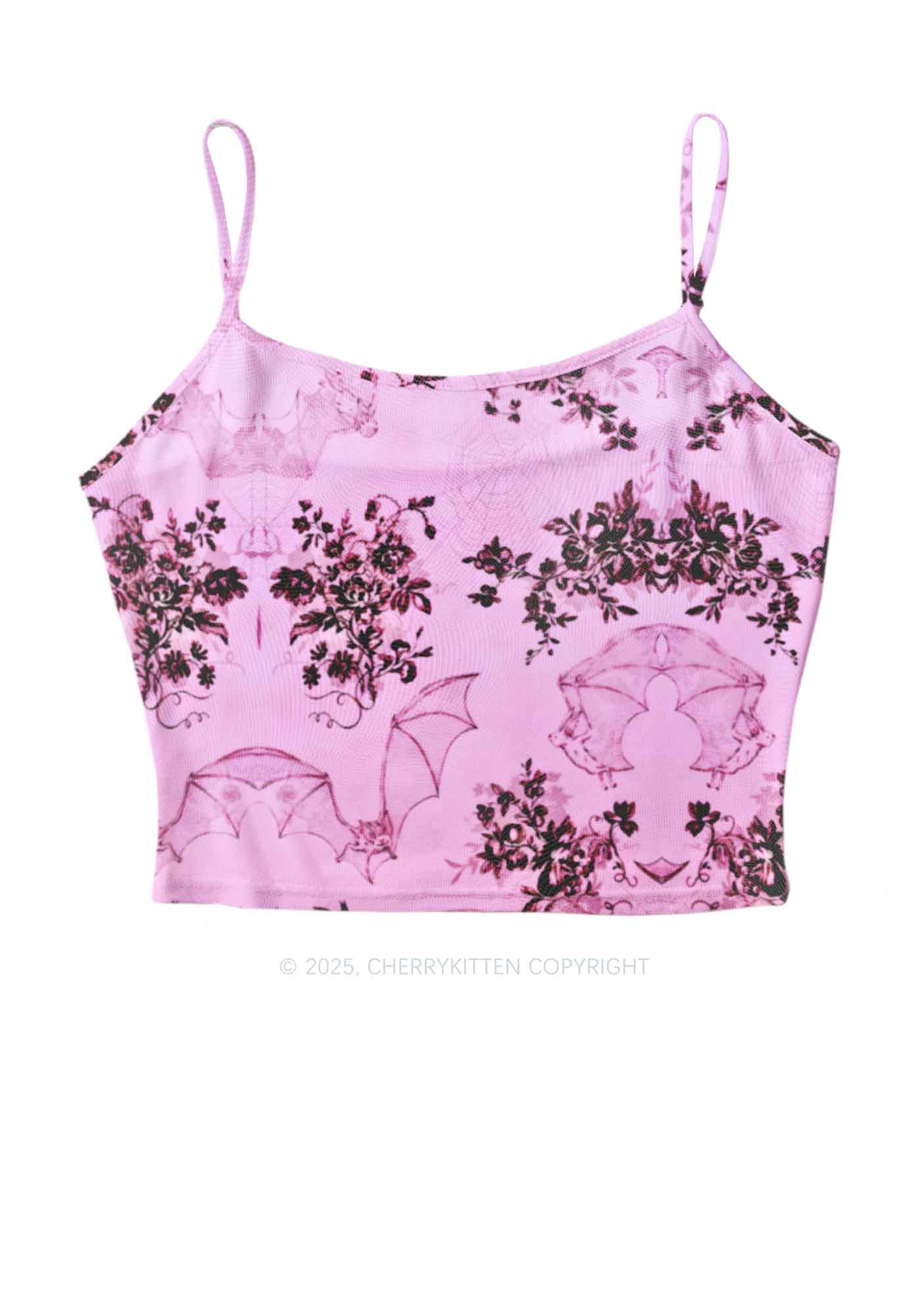 Pink Bat Y2K Mesh Cami Tank Cherrykitten
