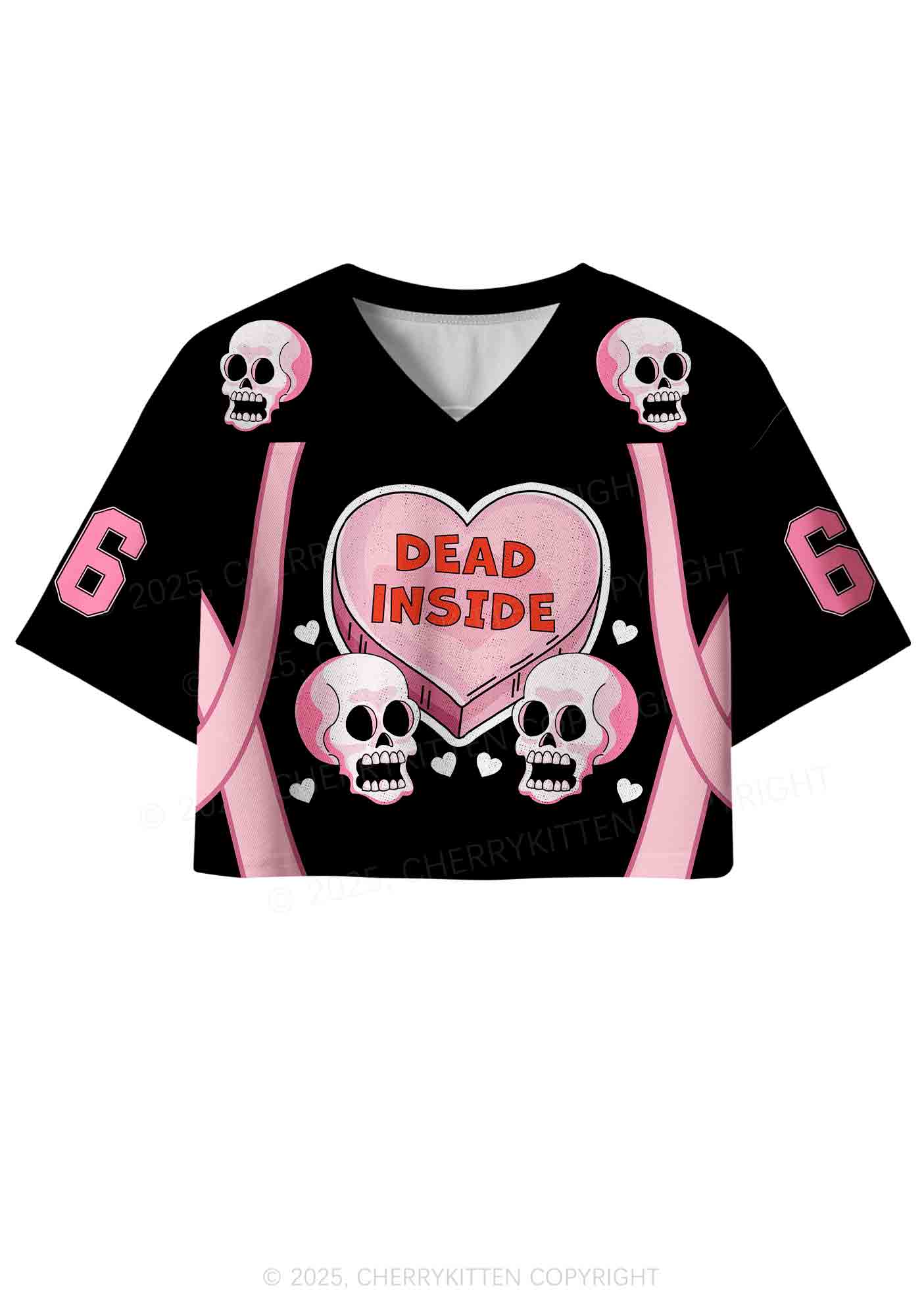 Halloween Custom Dead Inside Y2K Crop Sport Jersey Shirts Cherrykitten