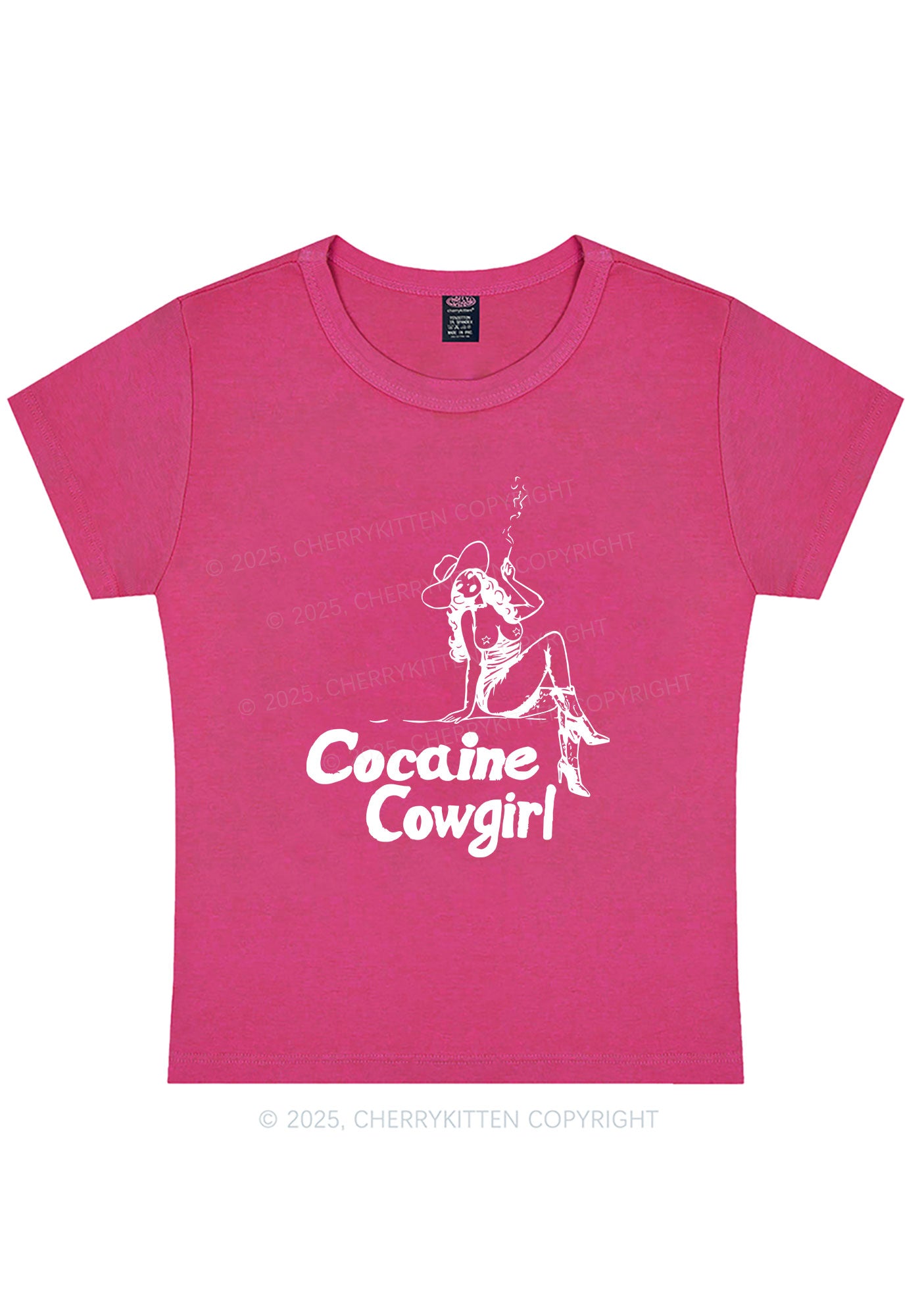 Curvy Cola Cowgirl Y2K Baby Tee Cherrykitten