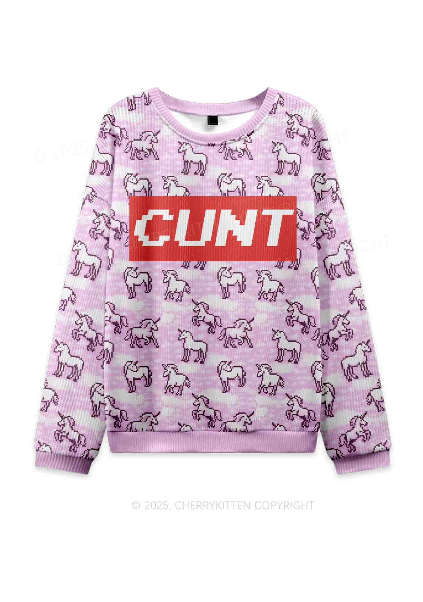 Cxxt Horse Y2K Knit Sweatshirt Cherrykitten