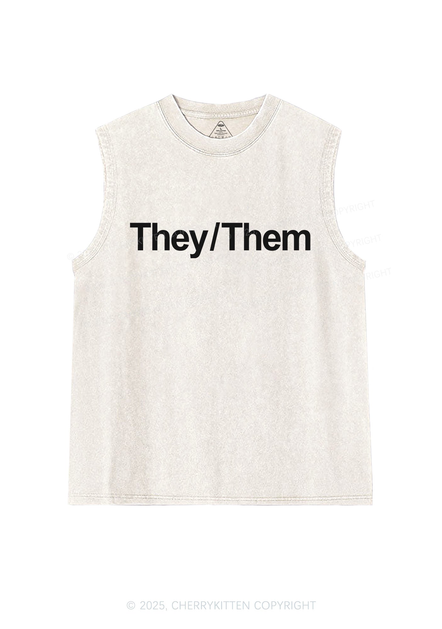 They Or Them Pride Y2K Washed Muscle Tank Cherrykitten