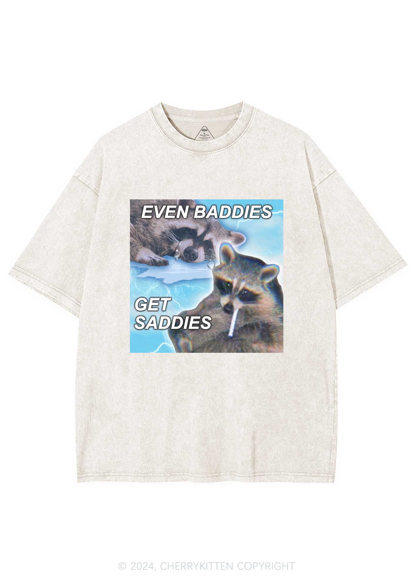 Crying Raccoon Y2K Washed Tee Cherrykitten