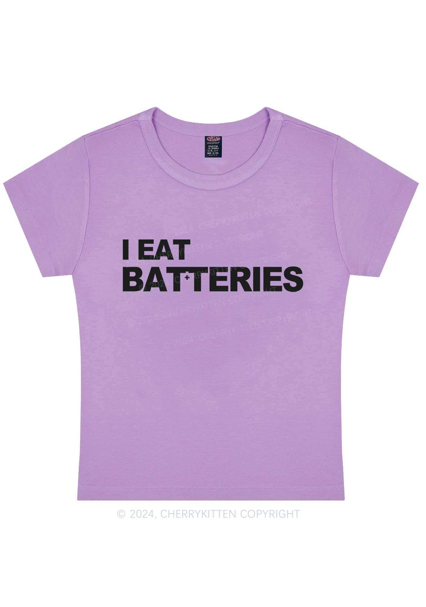 I Eat Batteries Y2K Baby Tee Cherrykitten