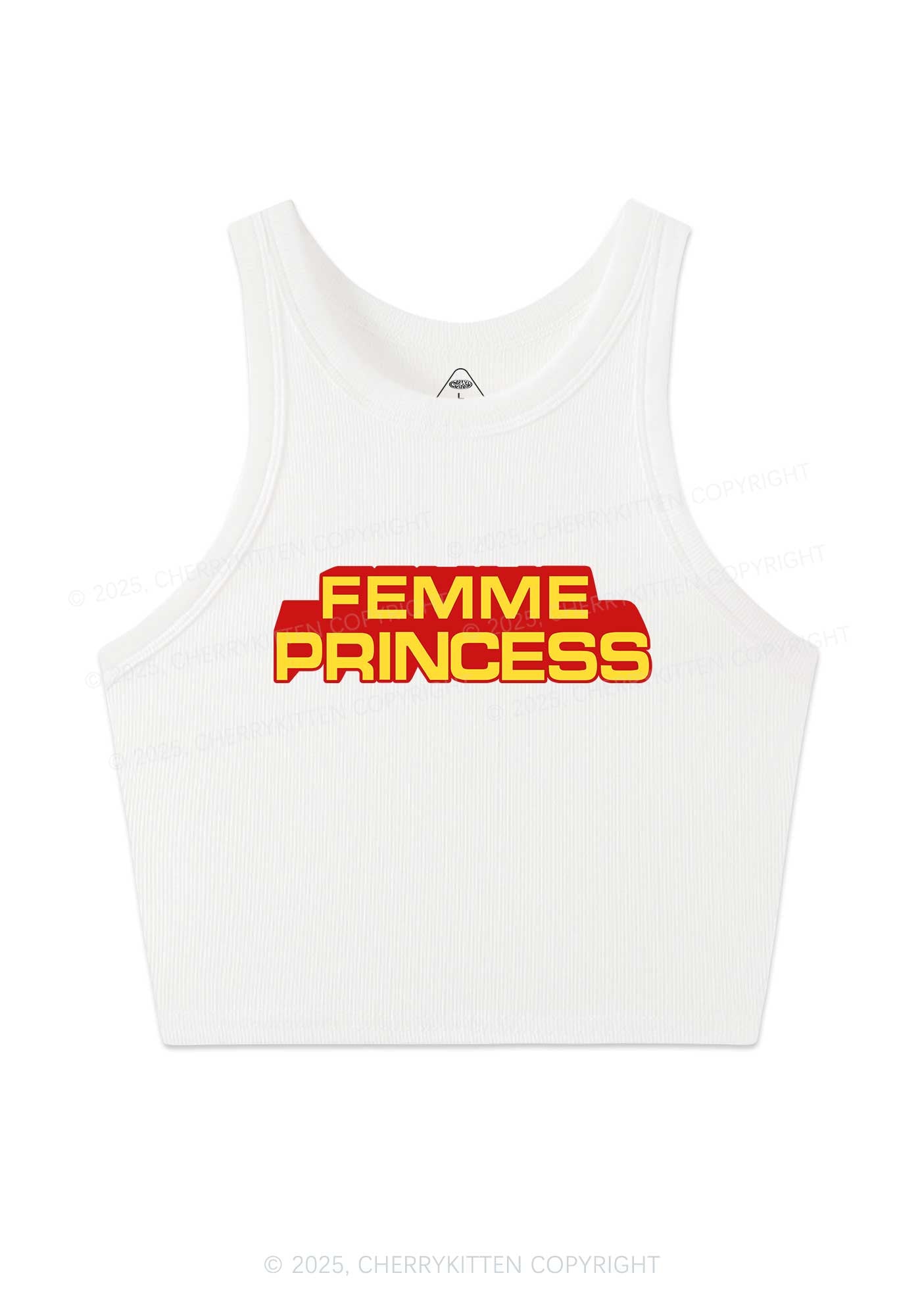 Femme Princess Pride Y2K Crop Tank Top Cherrykitten