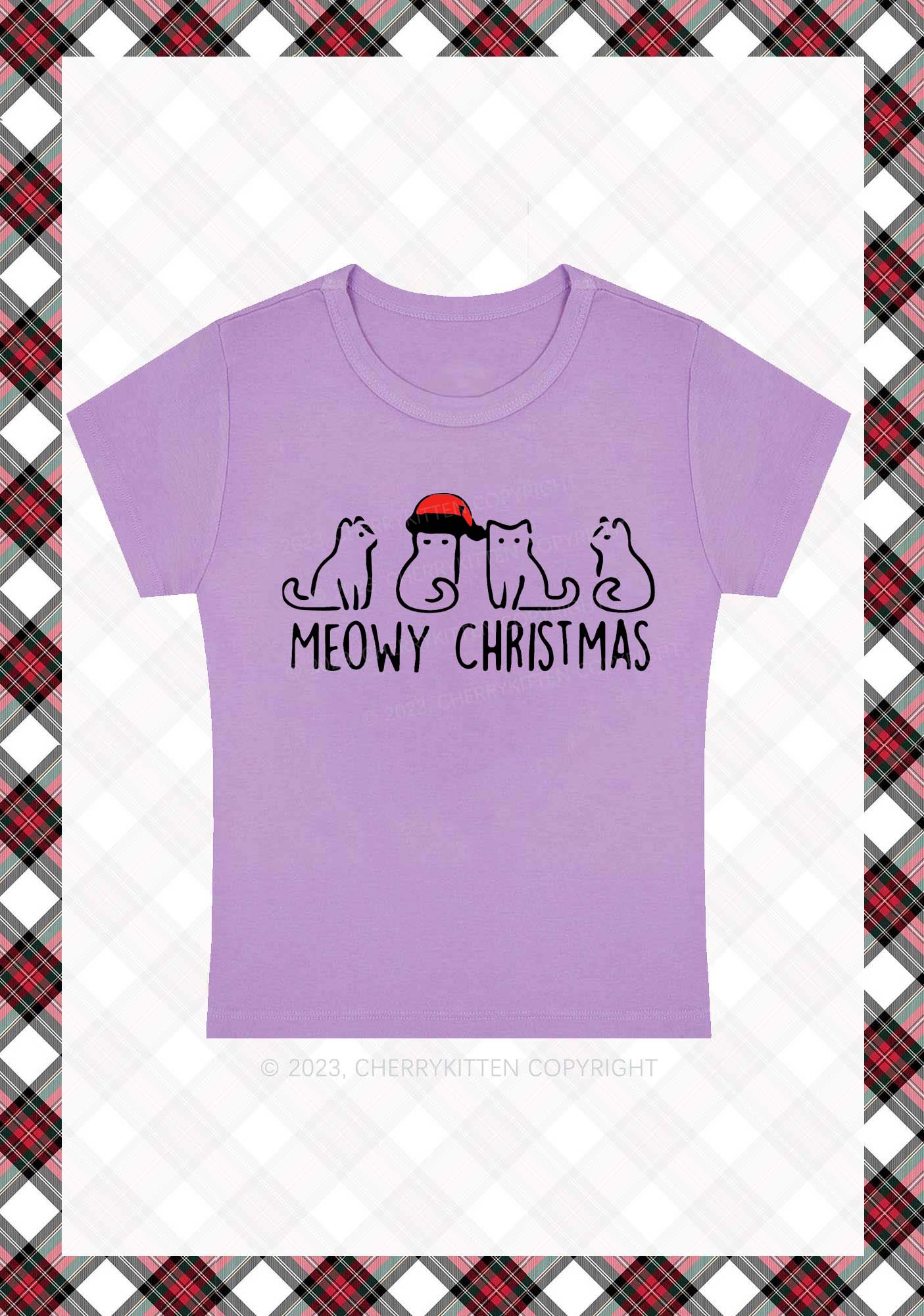 Meowy Christmas Baby Tee Cherrykitten