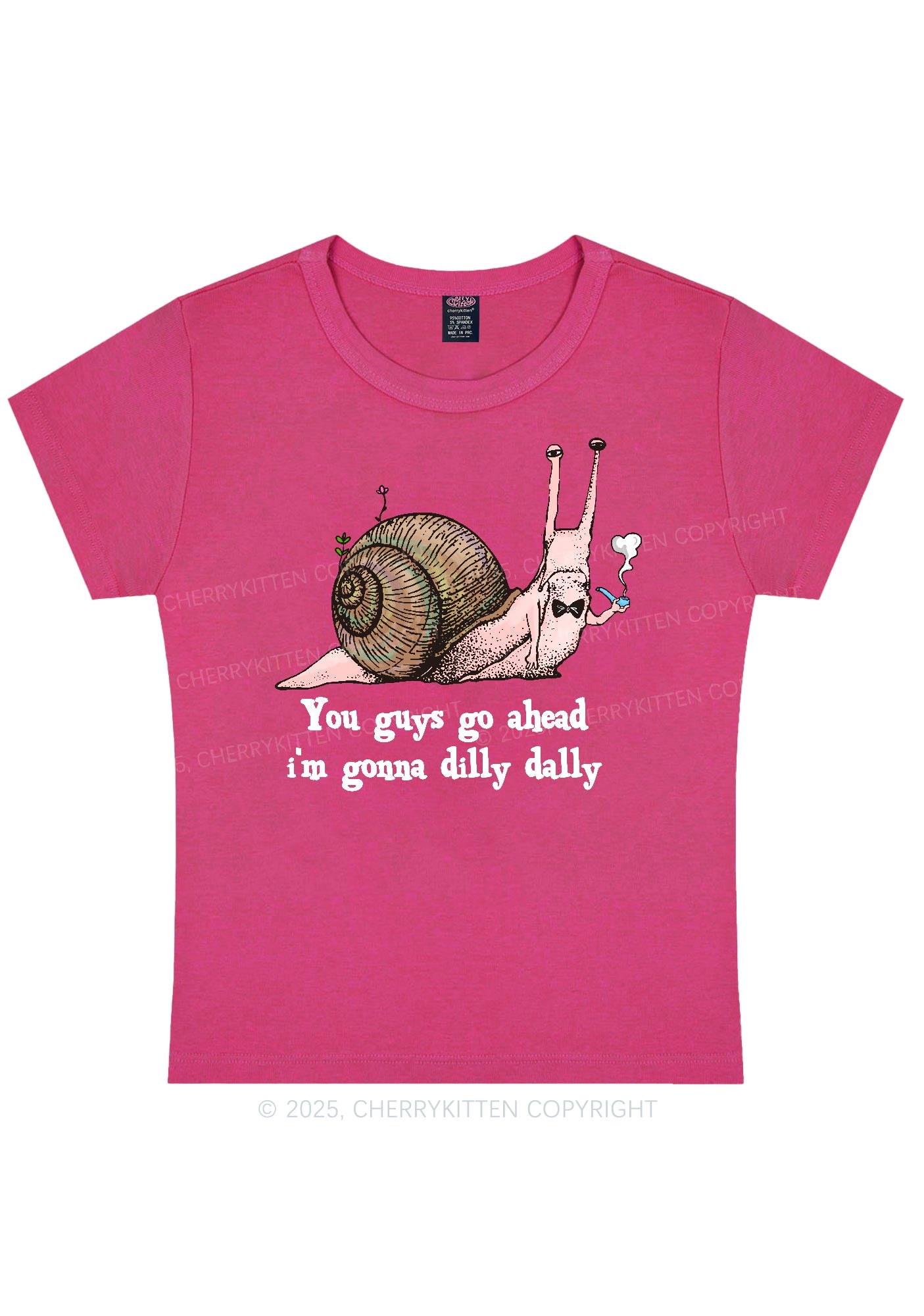 Im Gonna Dilly Dally Y2K Baby Tee Cherrykitten