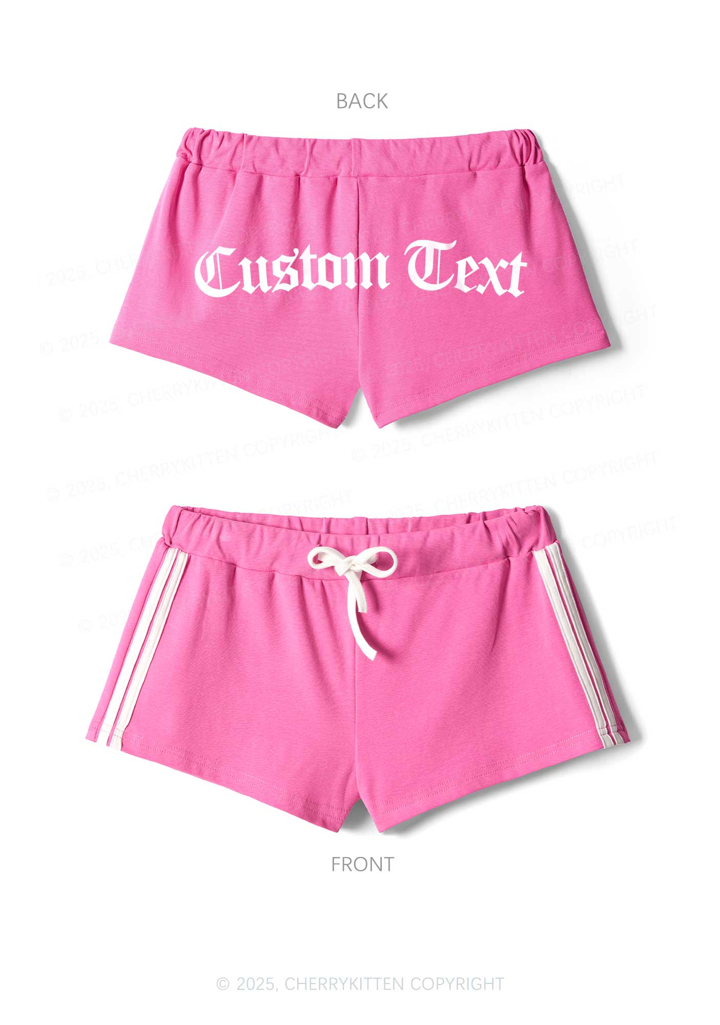 Custom Gothic Text Y2K Drawstring Mini Shorts Cherrykitten