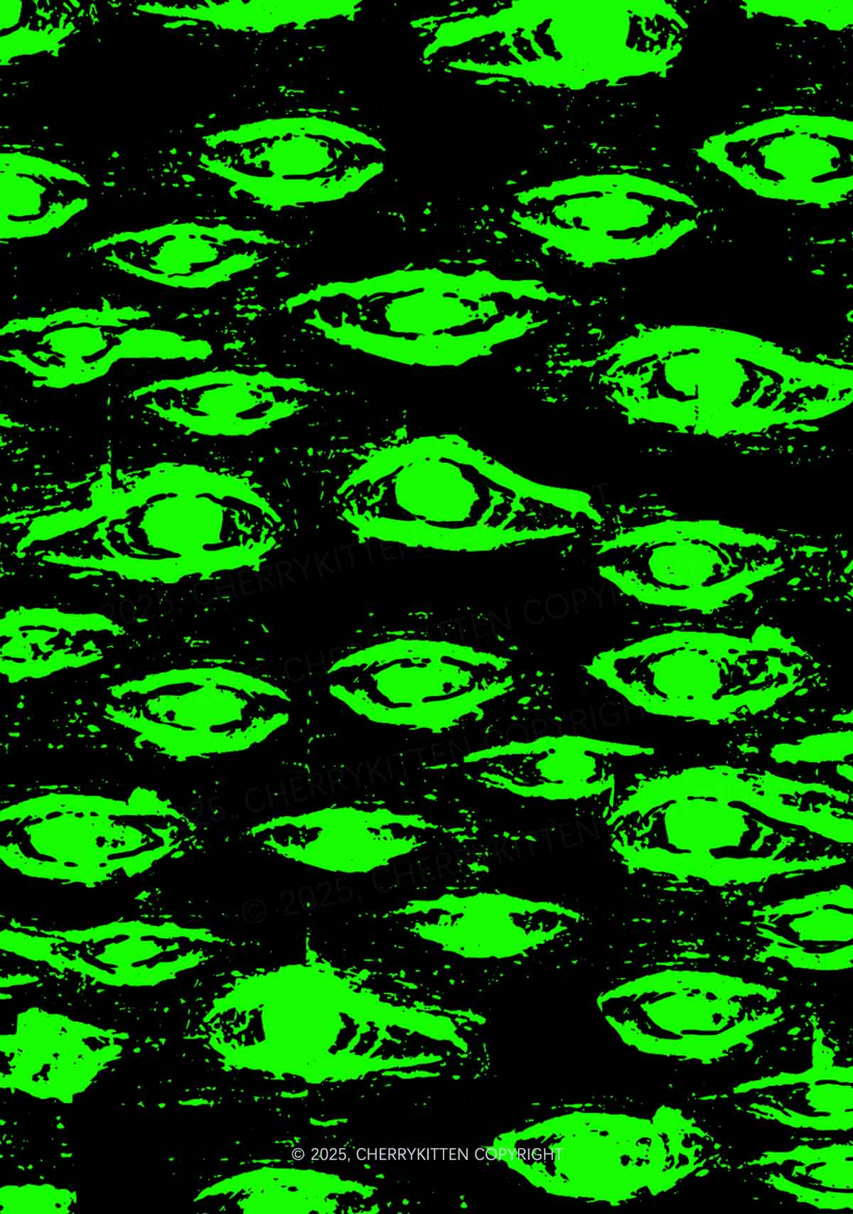 Glimmering Eyes Y2K Print Midi Skirt Cherrykitten