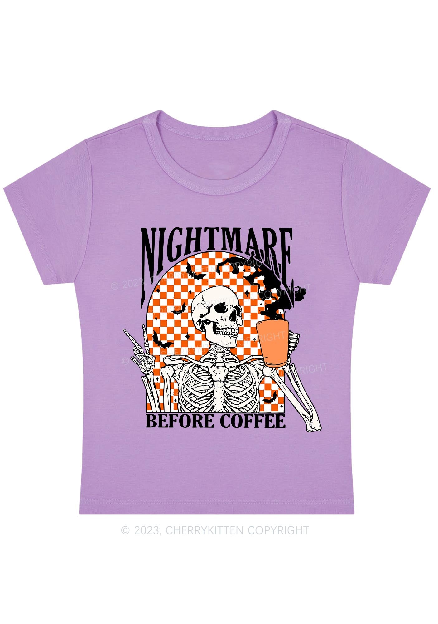 Halloween Nightmare Before Coffee Baby Tee Cherrykitten