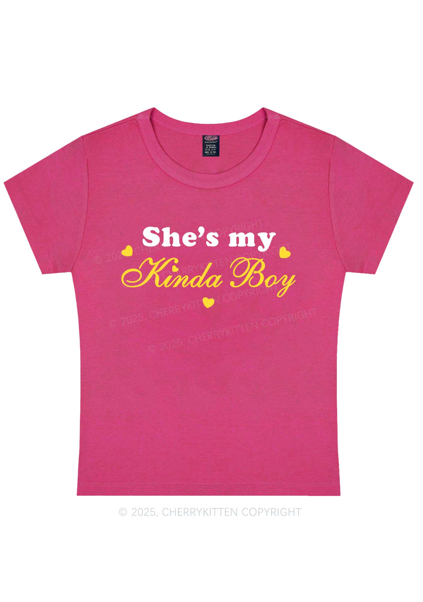 Shes My Kinda Boy Pride Y2K Baby Tee Cherrykitten