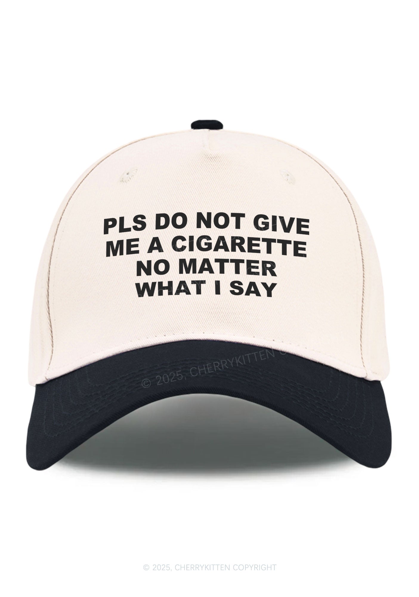 Dont Give Me Cigarette Y2K Color Block Baseball Cap Cherrykitten