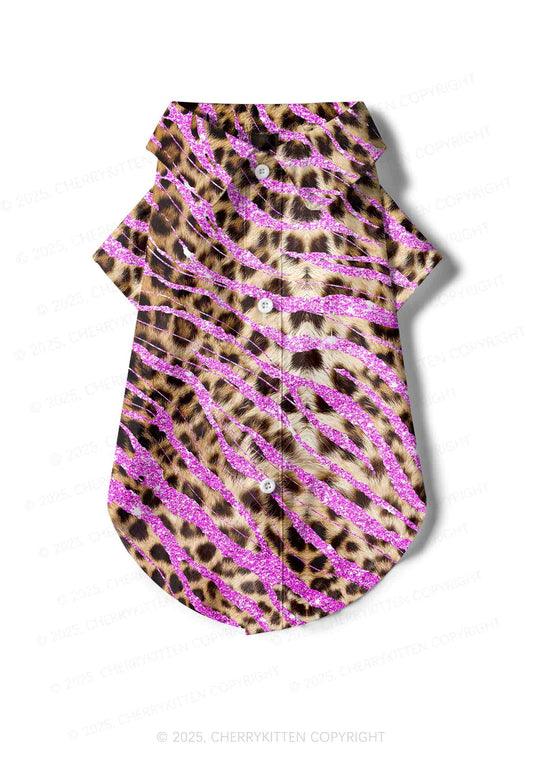 Sparkle Pink Leopard Y2K Pet Shirts Cherrykitten