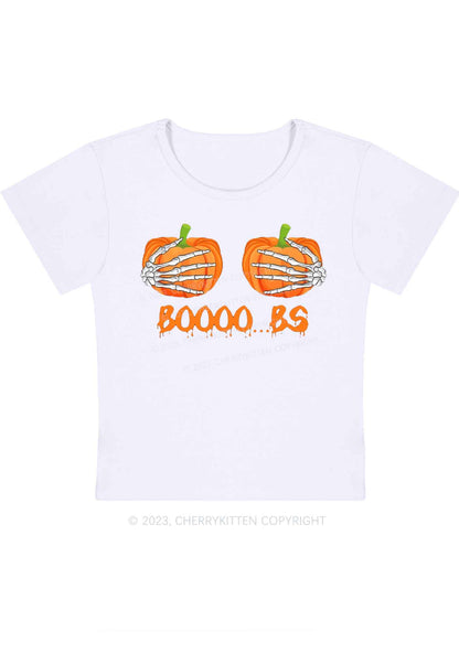 Pumpkin Boooobs Halloween Baby Tee Cherrykitten