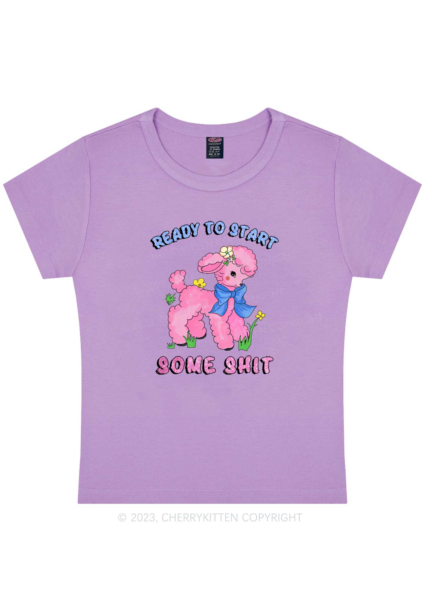 Curvy Start Some Shxt Y2K Baby Tee Cherrykitten