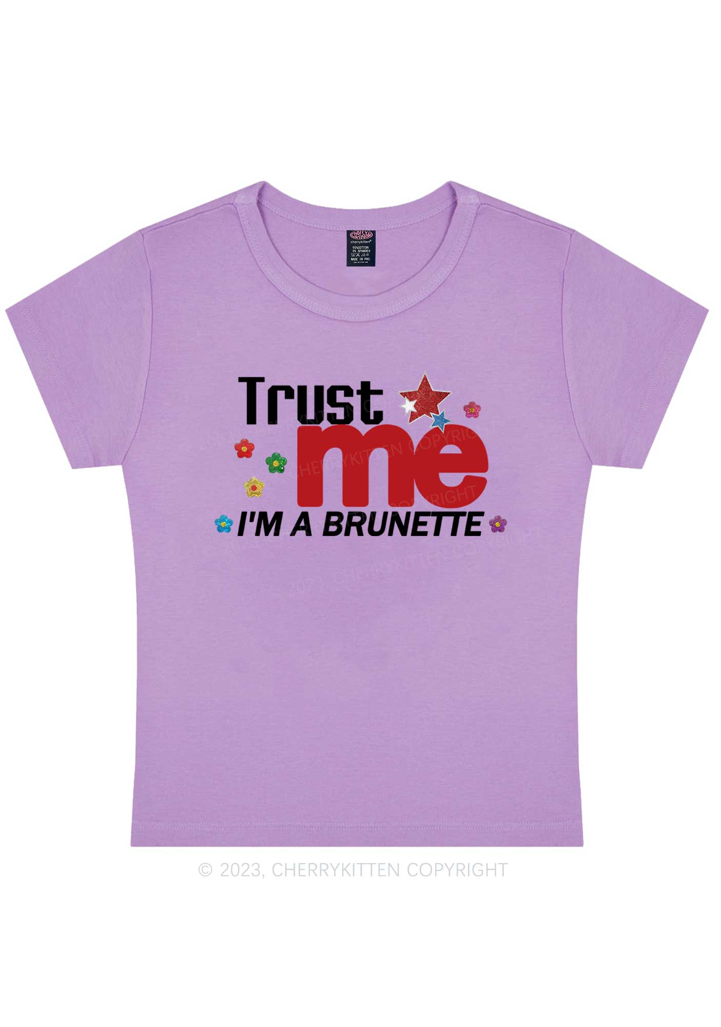 Trust Brunette Y2K Baby Tee Cherrykitten