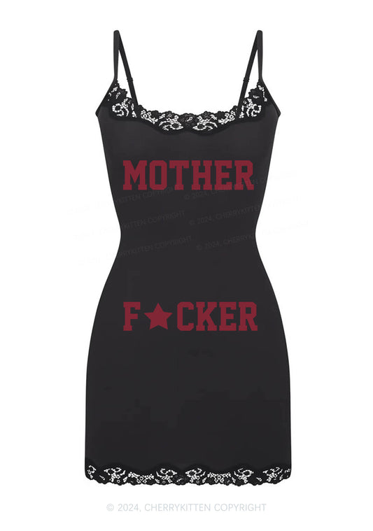 Motherfxcker Y2K Lace Slip Dress Cherrykitten