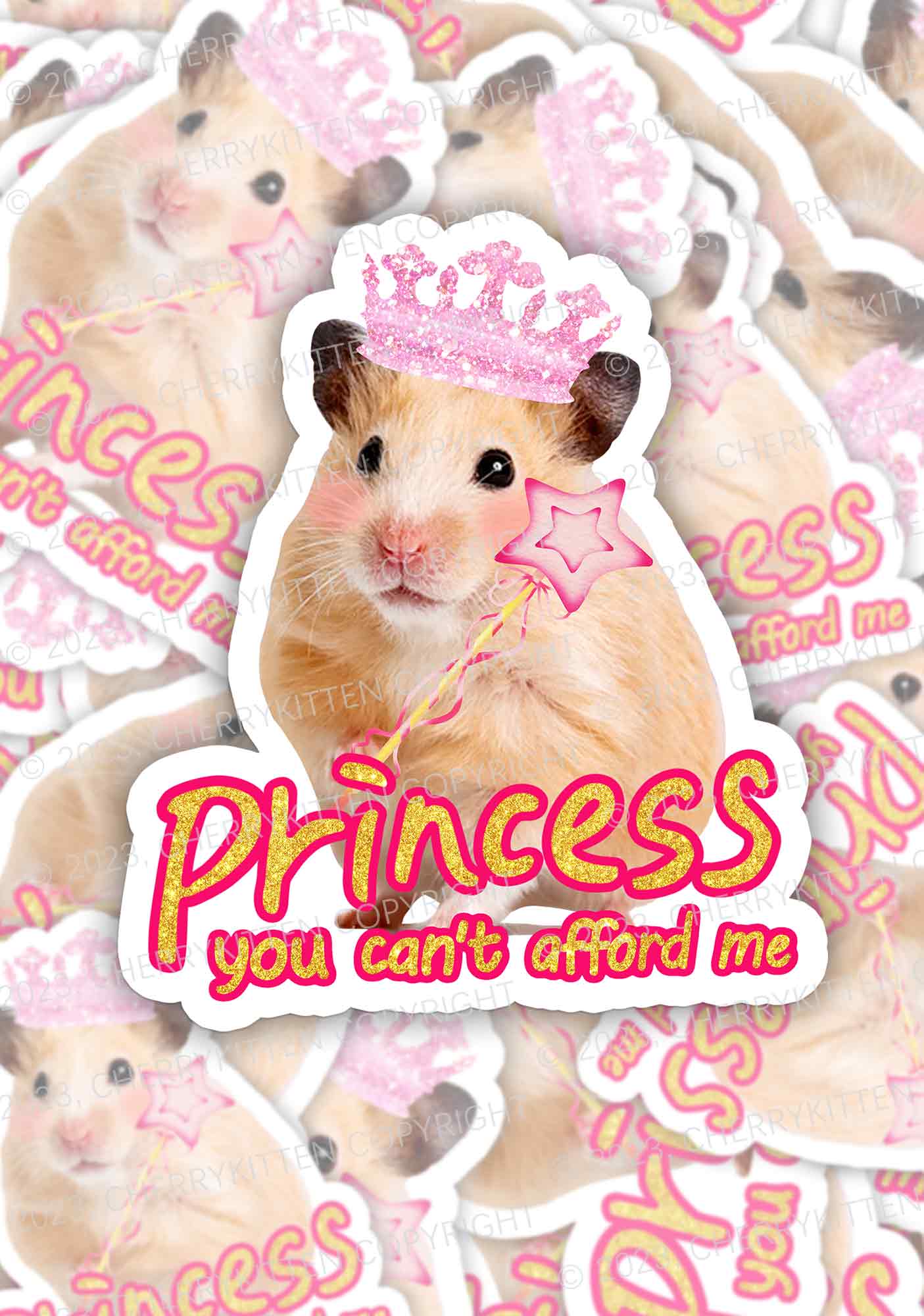 Princess You Can't Afford Me 1Pc Y2K Sticker Cherrykitten