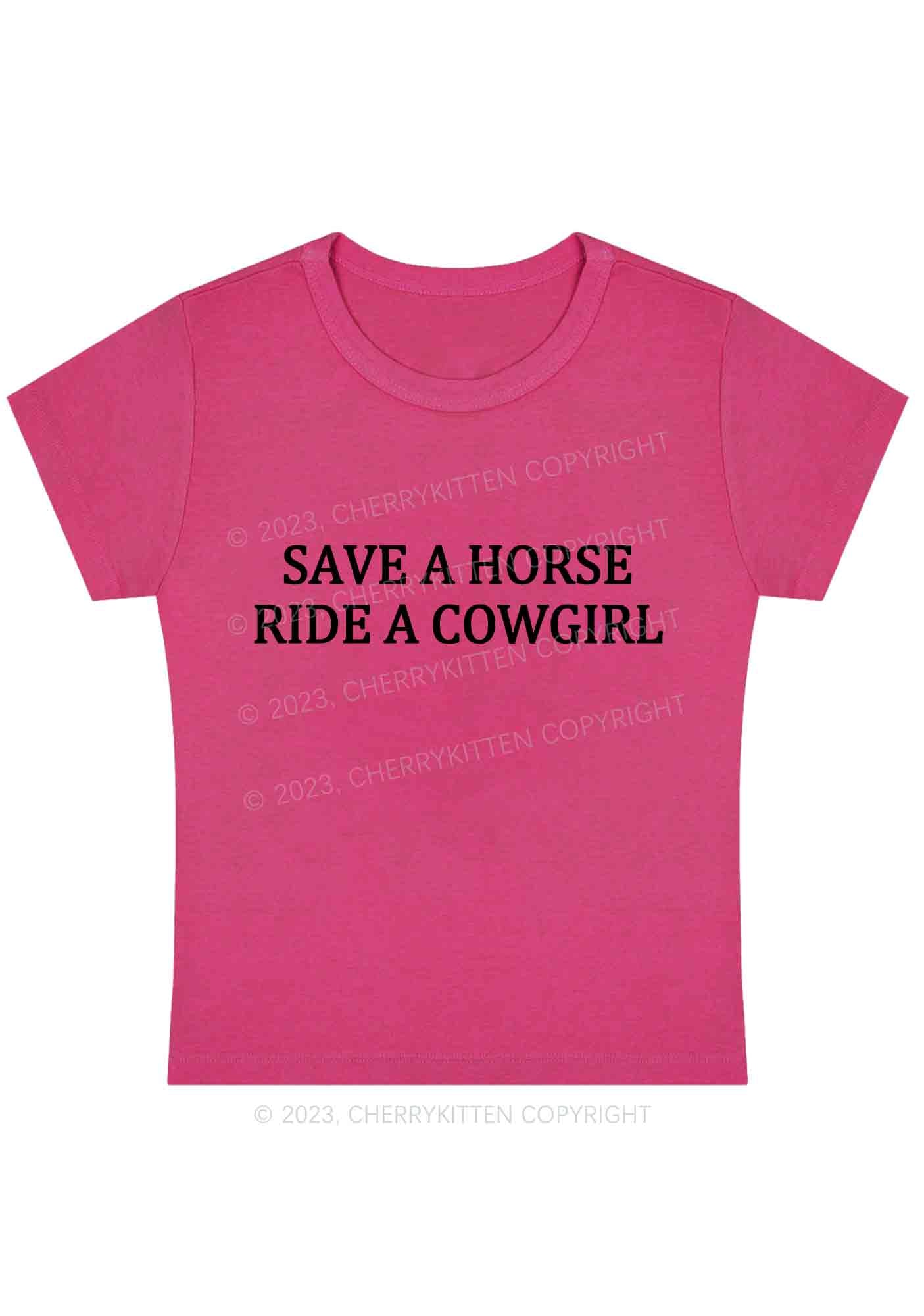 Save A Horse Ride A Cowgirl Y2K Baby Tee Cherrykitten