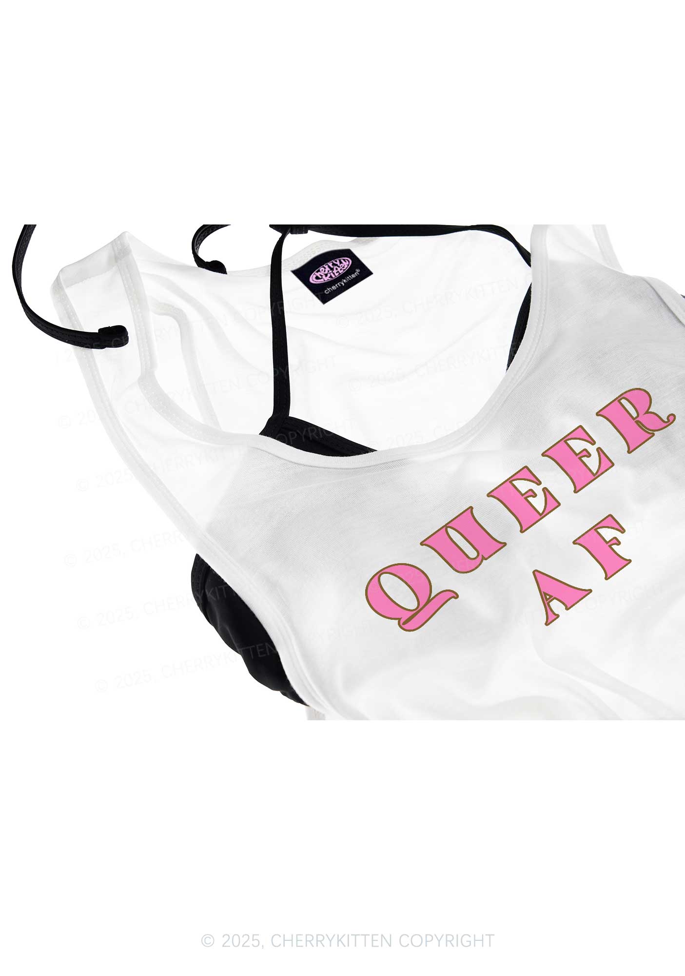 Queer AF Pride Y2K Sheer Boyfriend Tank Cherrykitten