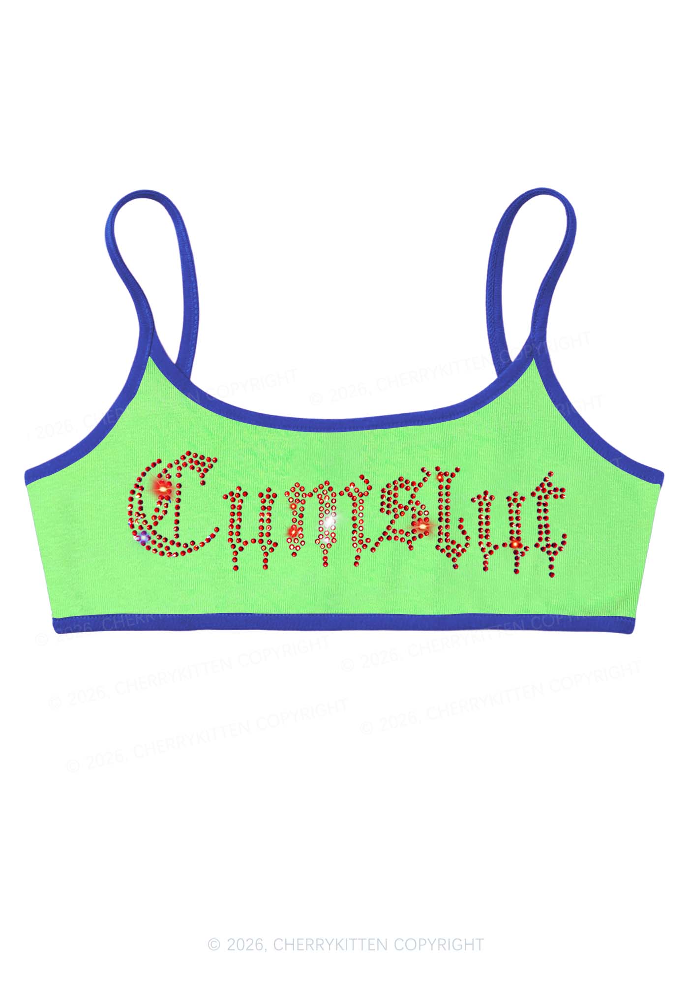 Rhinestone Cxmslxt Y2K Super Crop Cami Cherrykitten
