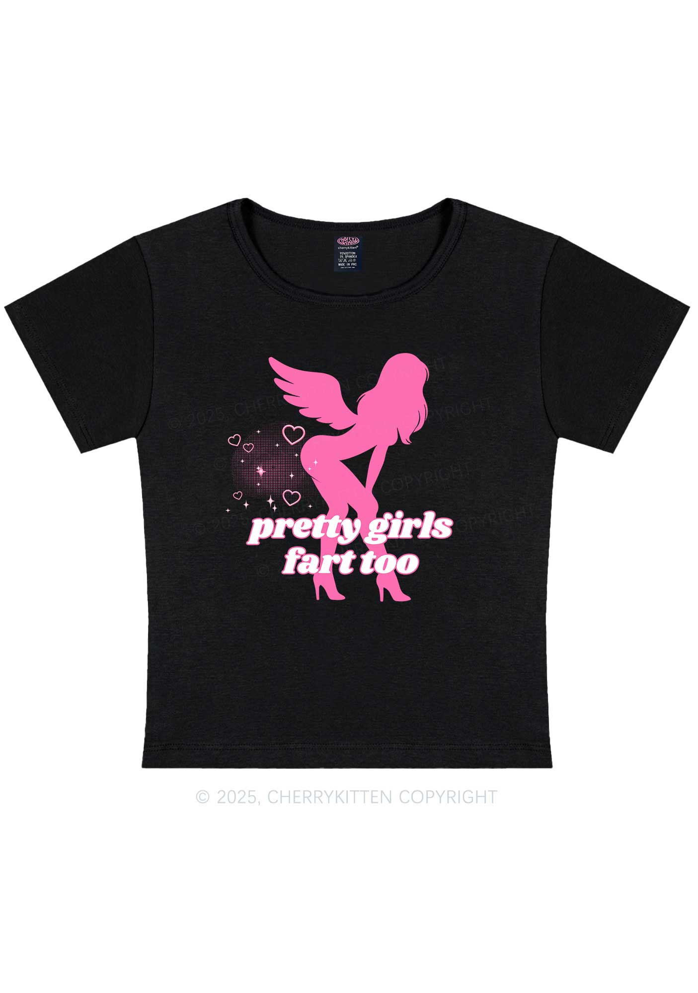 Pretty Girls Fart Too Y2K Baby Tee Cherrykitten