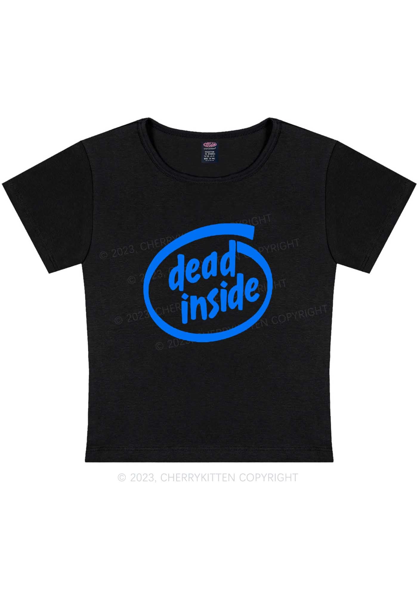 Curvy Dead Inside Y2K Baby Tee Cherrykitten