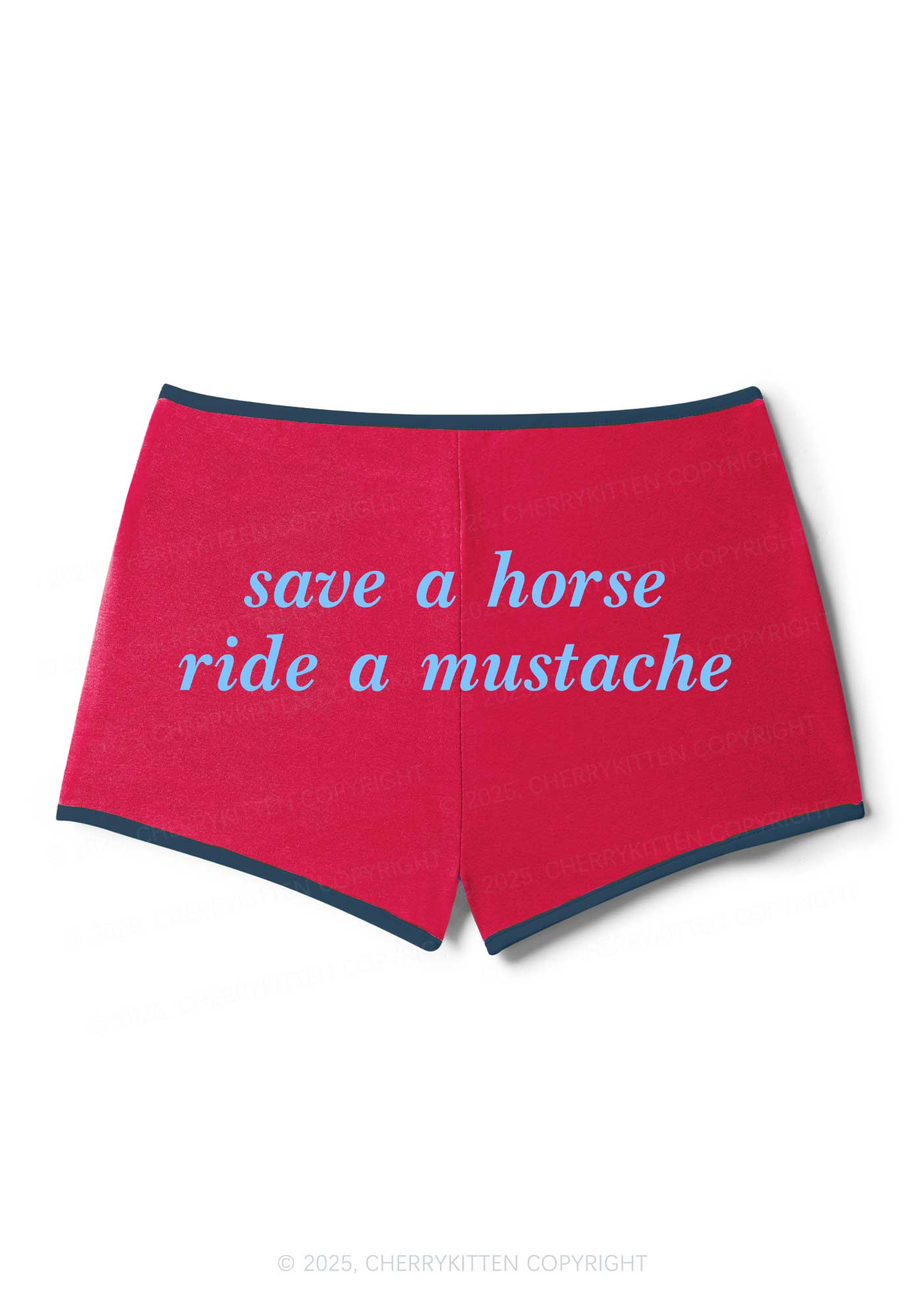 Ride A Mustache Y2K Booty Shorts Cherrykitten