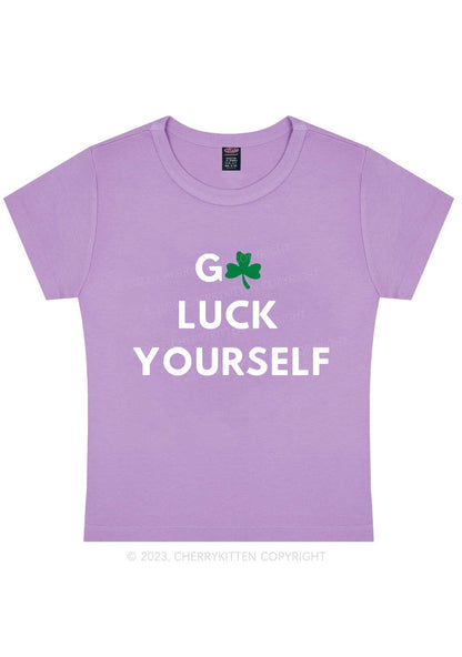Go Luck Yourself St Patricks Y2K Baby Tee Cherrykitten