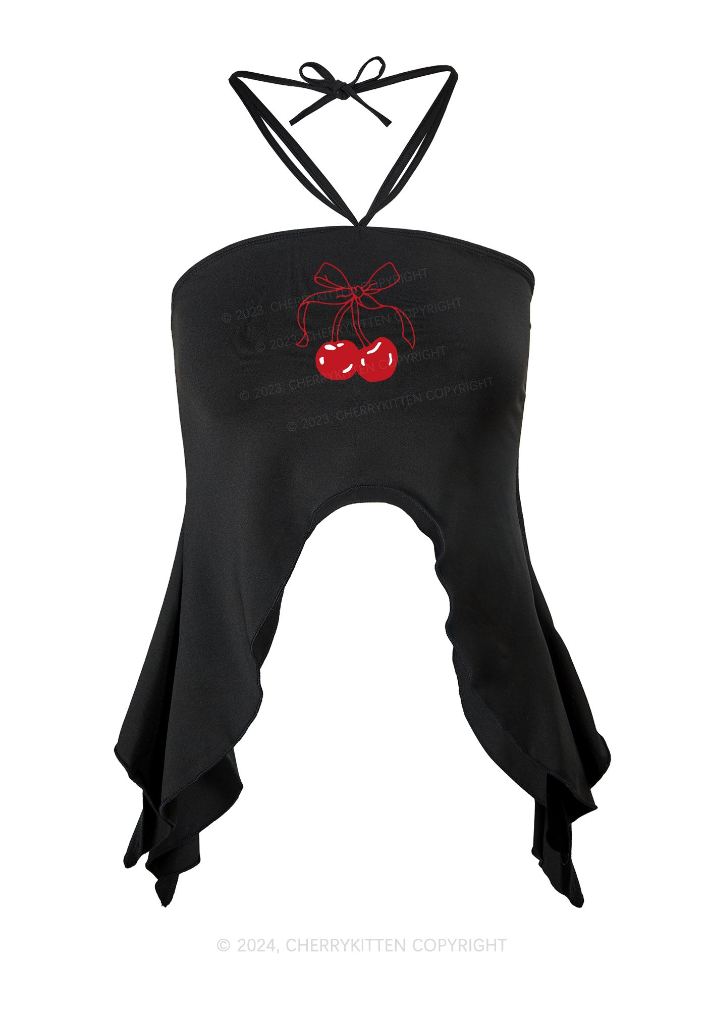 Bow Cherry Y2K Halter Top Cherrykitten