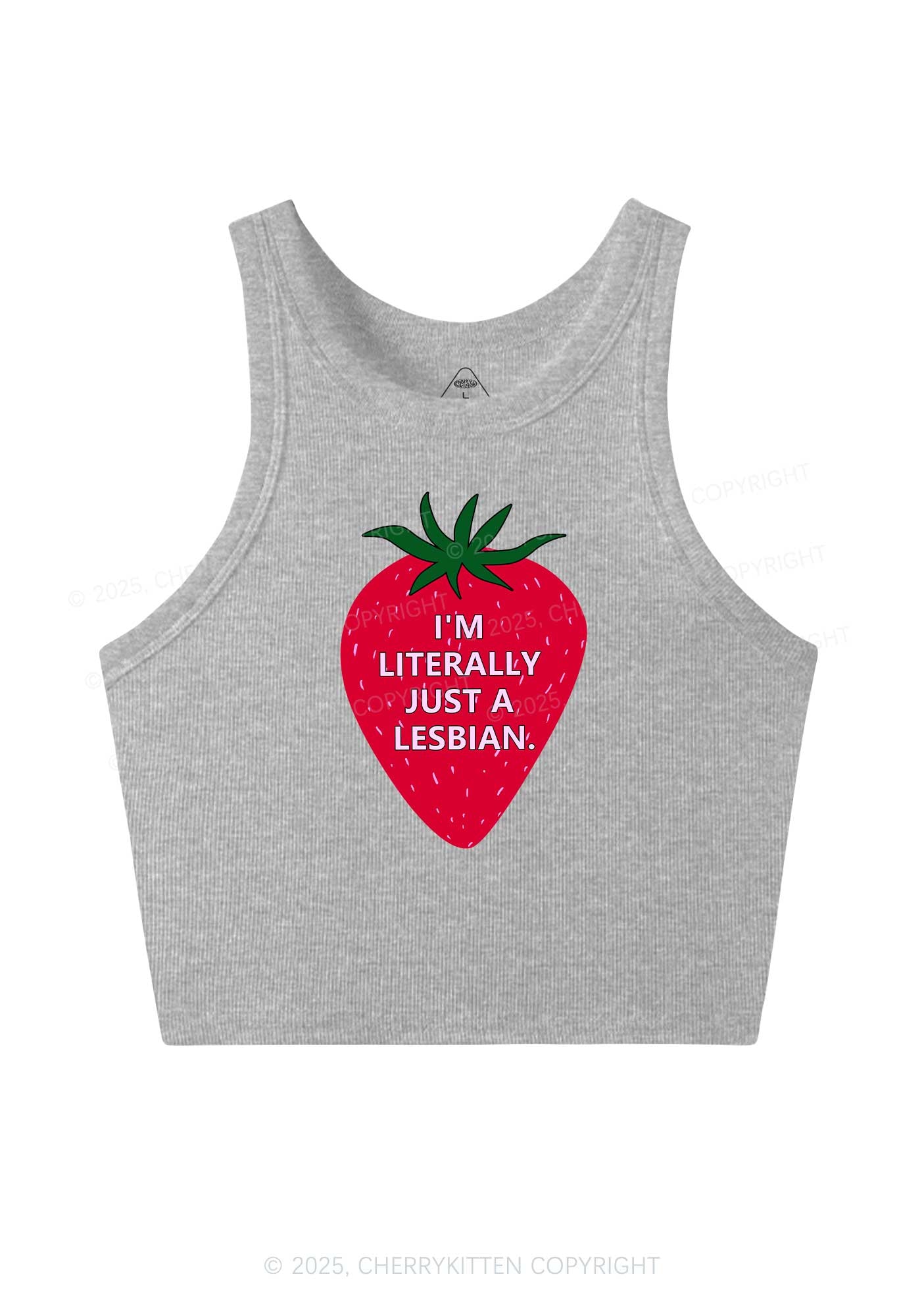 Lesbian Strawberry Pride Y2K Crop Tank Top Cherrykitten