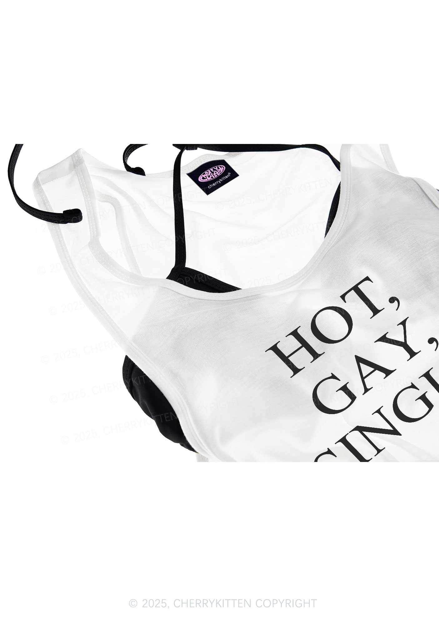 Hot Gay Single Pride Y2K Sheer Boyfriend Tank Cherrykitten