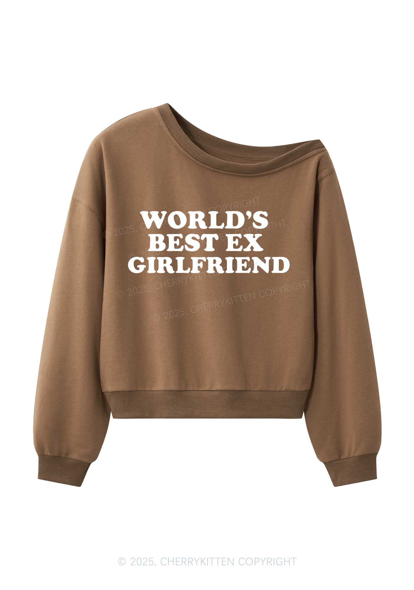 Best Ex Girlfriend Y2K Off Shoulder Sweatshirts Cherrykitten