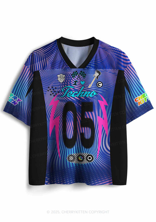 Custom I Love Techno Y2K Sport Jersey Shirts Cherrykitten