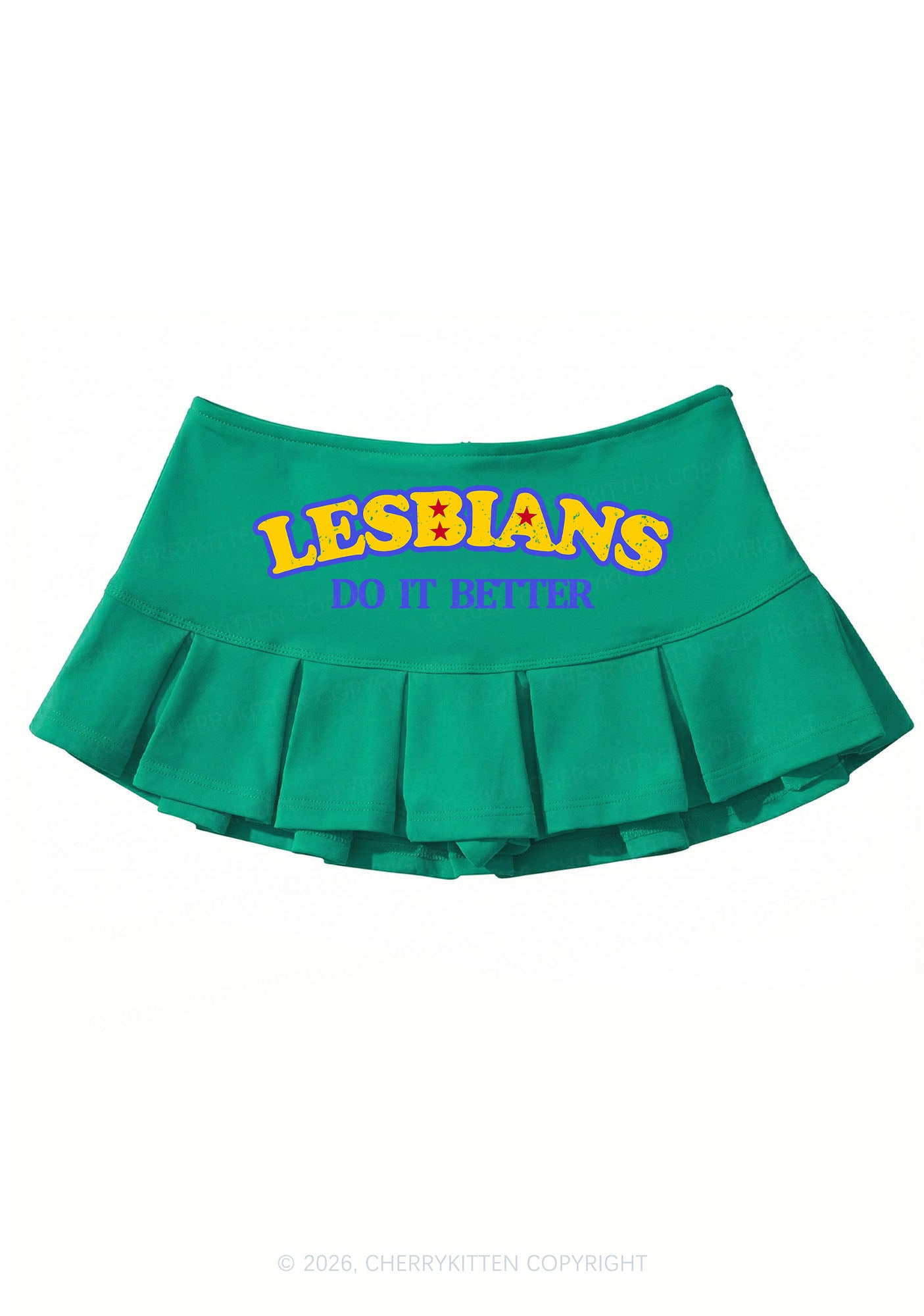 Lesbians Do It Better Pride Y2K Mini Pleated Skirts Cherrykitten