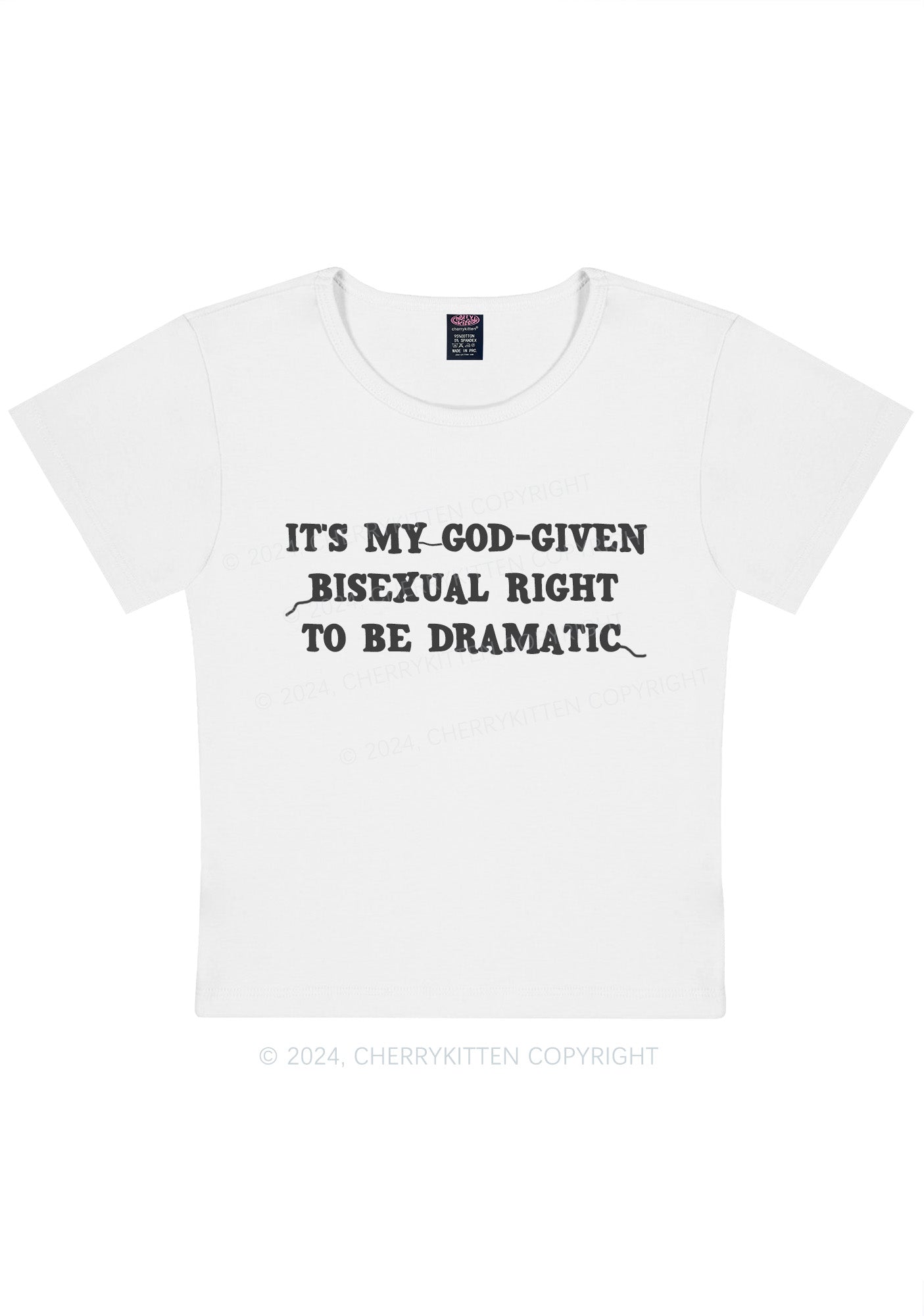 Curvy God-Given Bisexual Right Y2K Baby Tee Cherrykitten