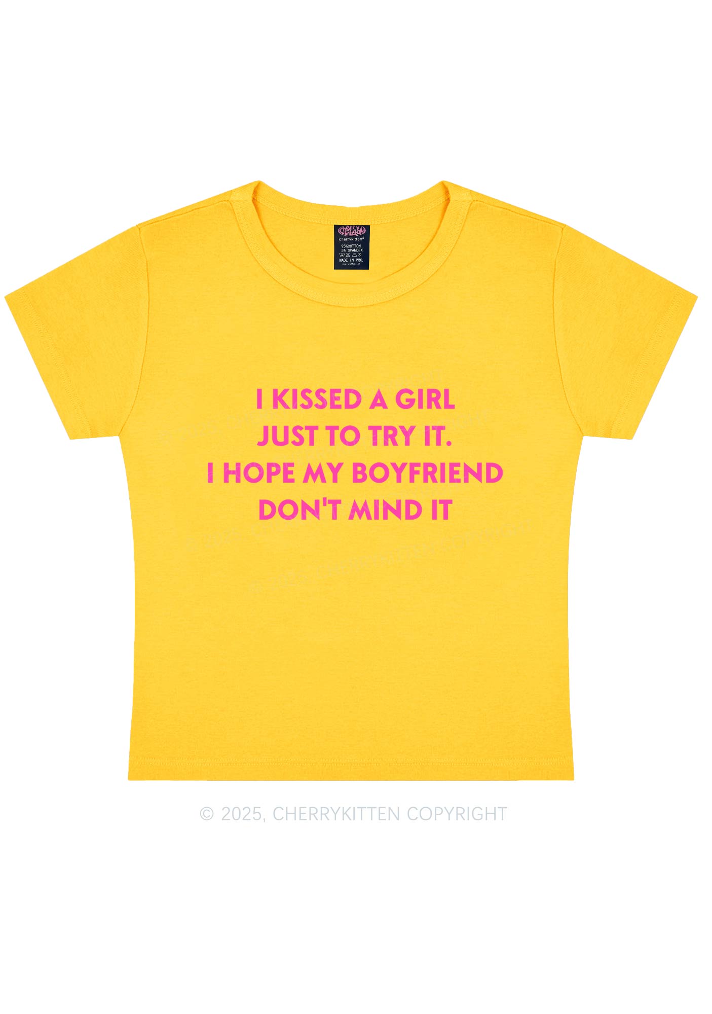 I Just Kissed A Girl Pride Y2K Baby Tee Cherrykitten