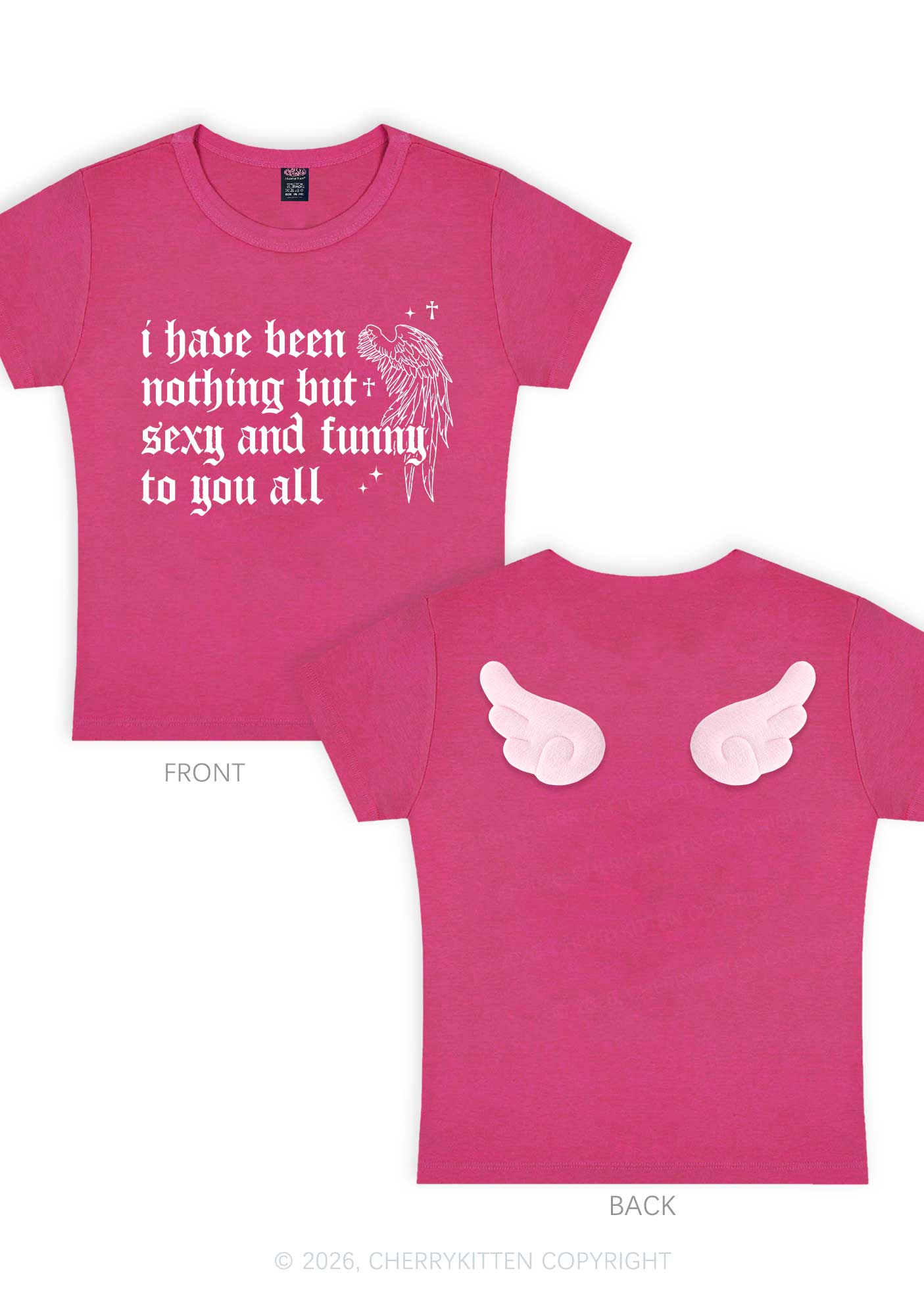 I Have Been Nothing Y2K Goth Angel Wings Baby Tee Cherrykitten