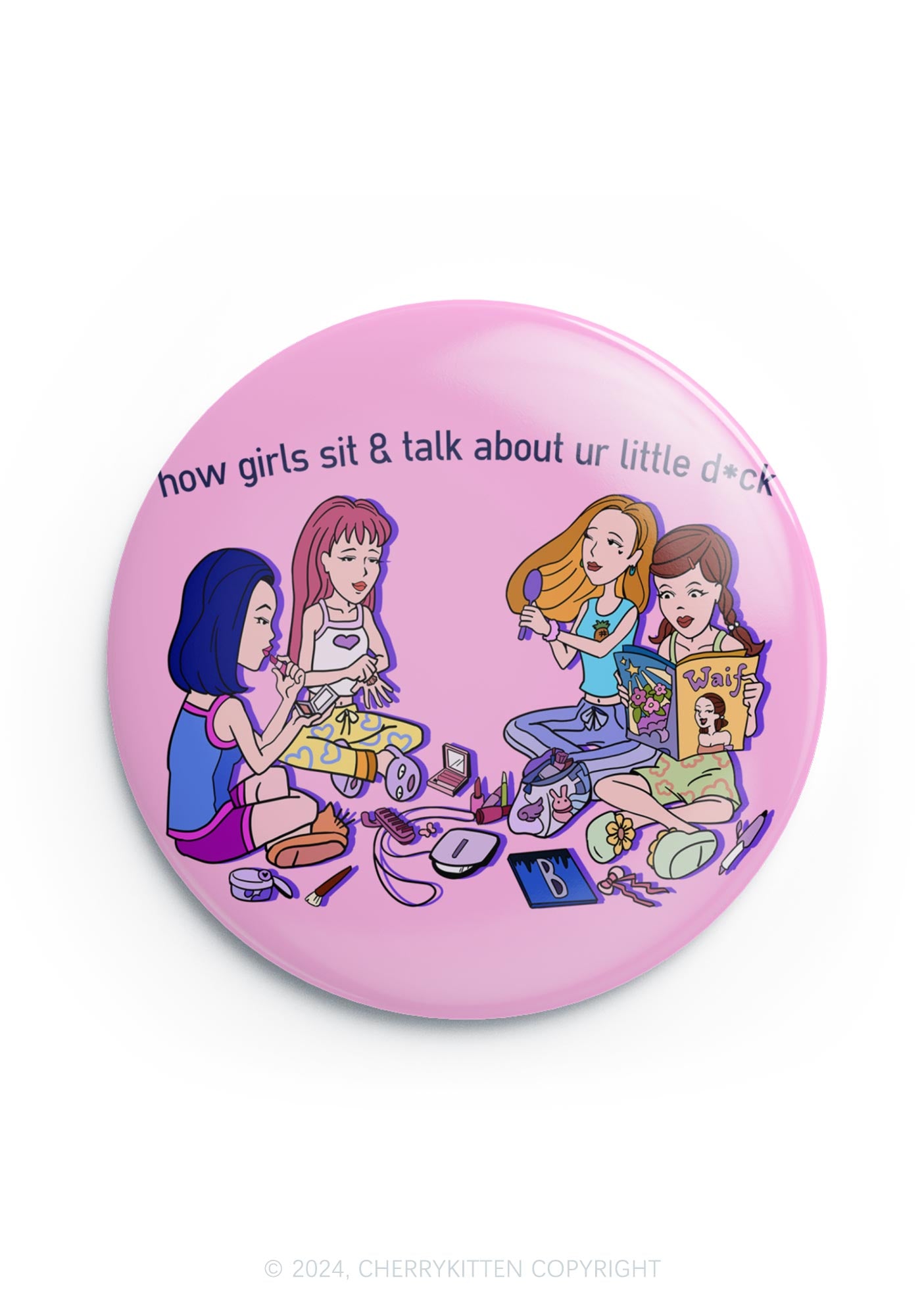 Girls Sit&Talk 1Pc Y2K Pin Badge Cherrykitten