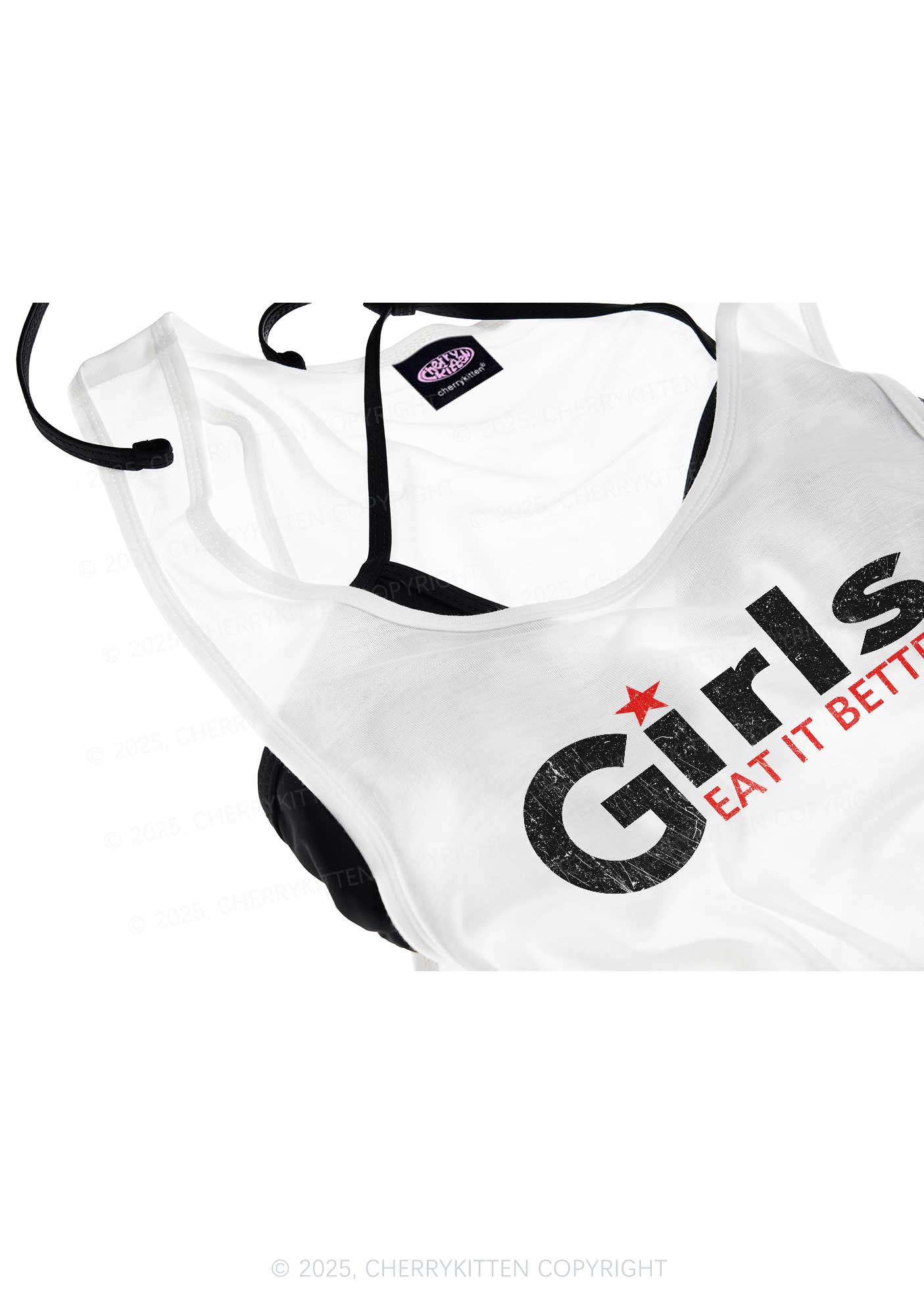 Girls Eat It Better Pride Y2K Sheer Boyfriend Tank Cherrykitten