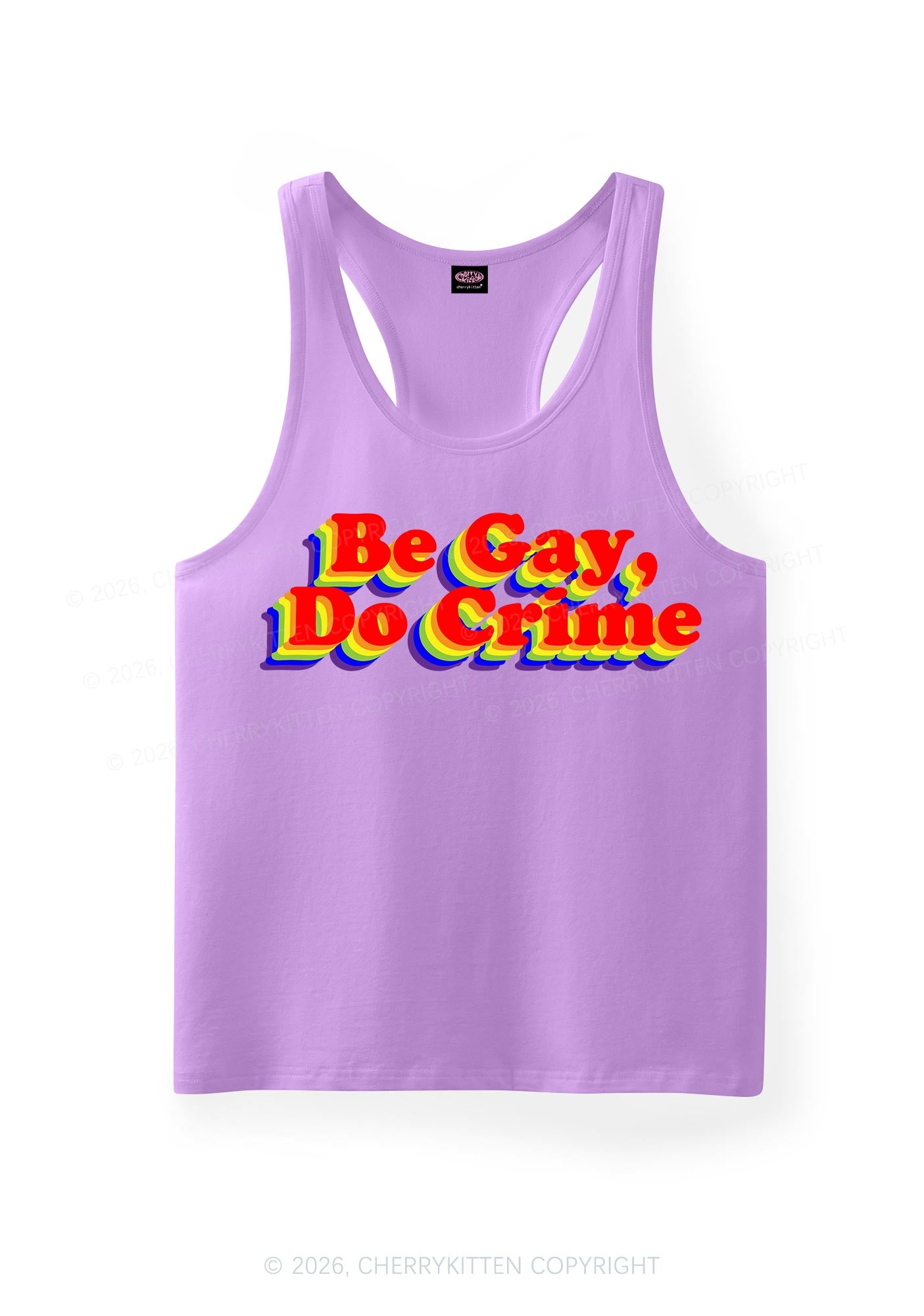 Be Gay Do Crime Pride Y2K Men Racerback Tank Top Cherrykitten