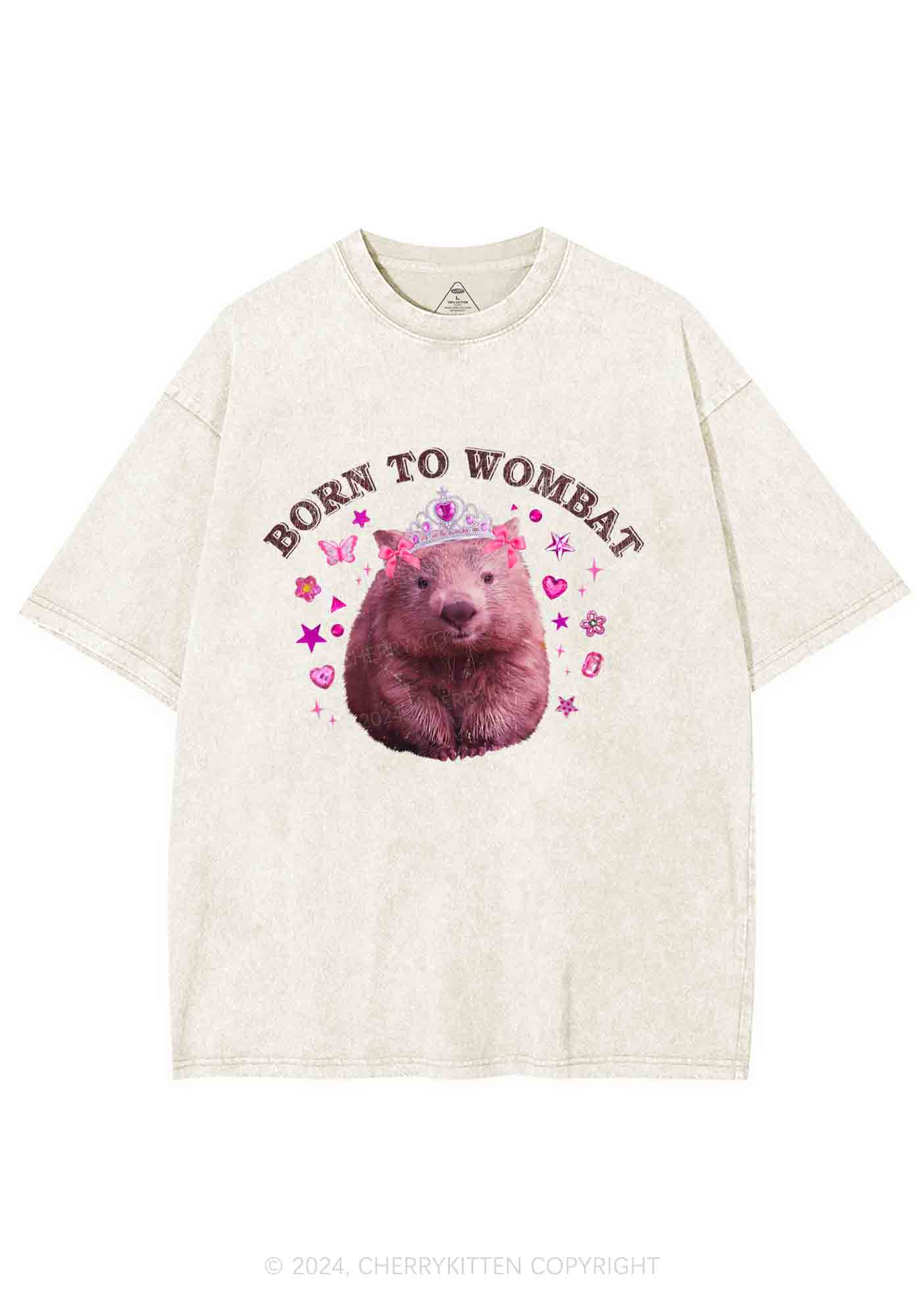 Born to Wombat Y2K Washed Tee Cherrykitten