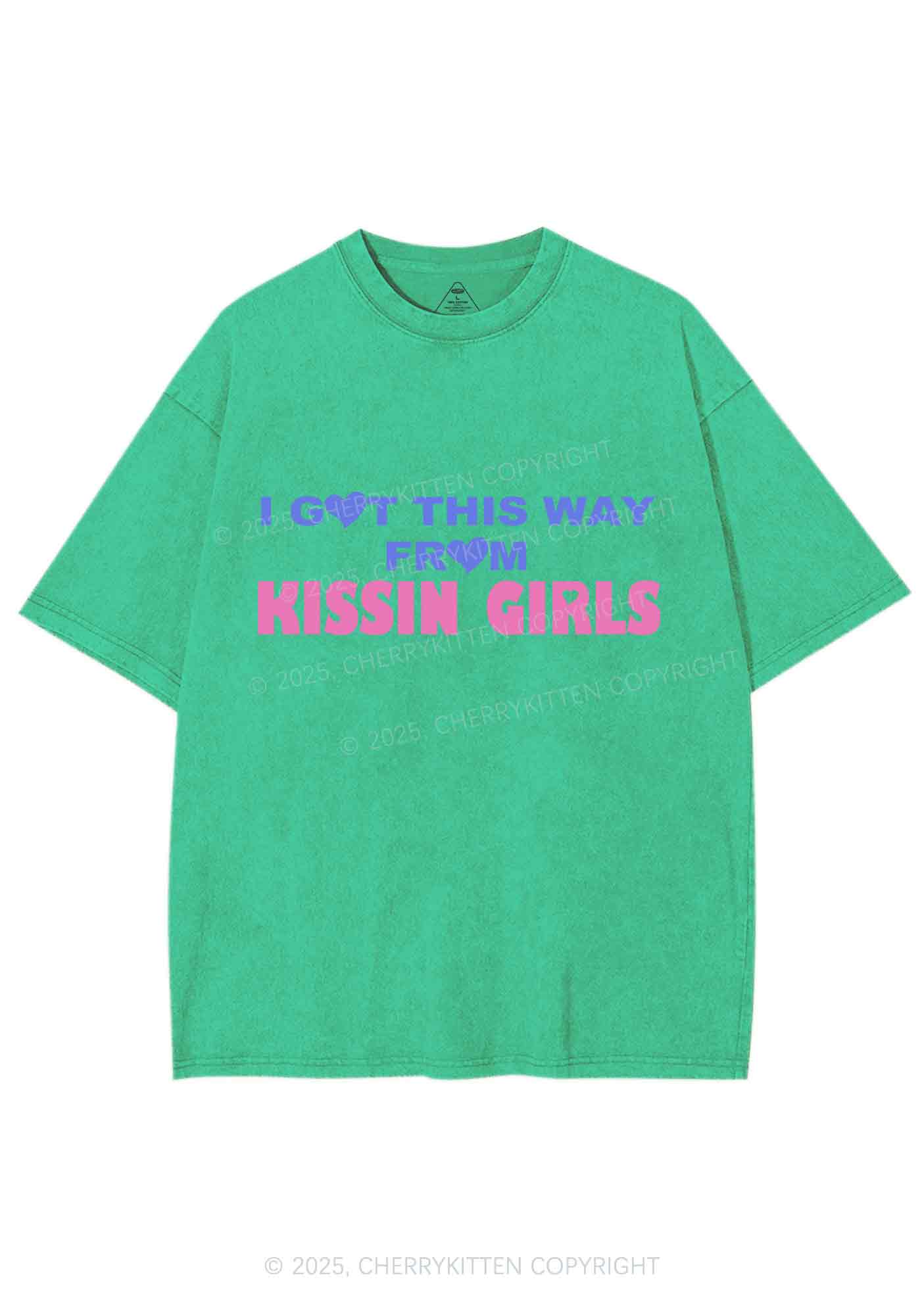 Kissin Girls Y2K Shirts Washed Tee Cherrykitten