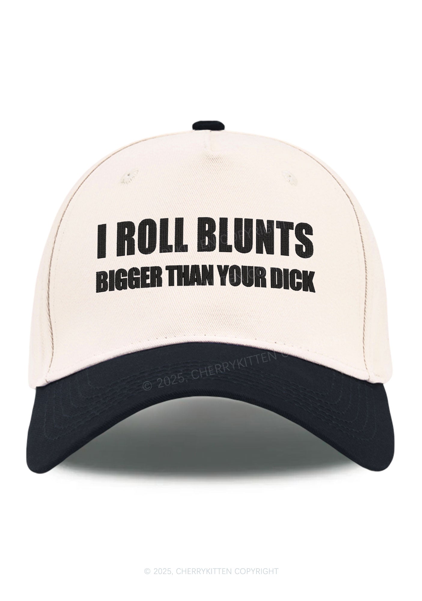 Embroidered I Roll Blunts Y2K Color Block Baseball Cap Cherrykitten
