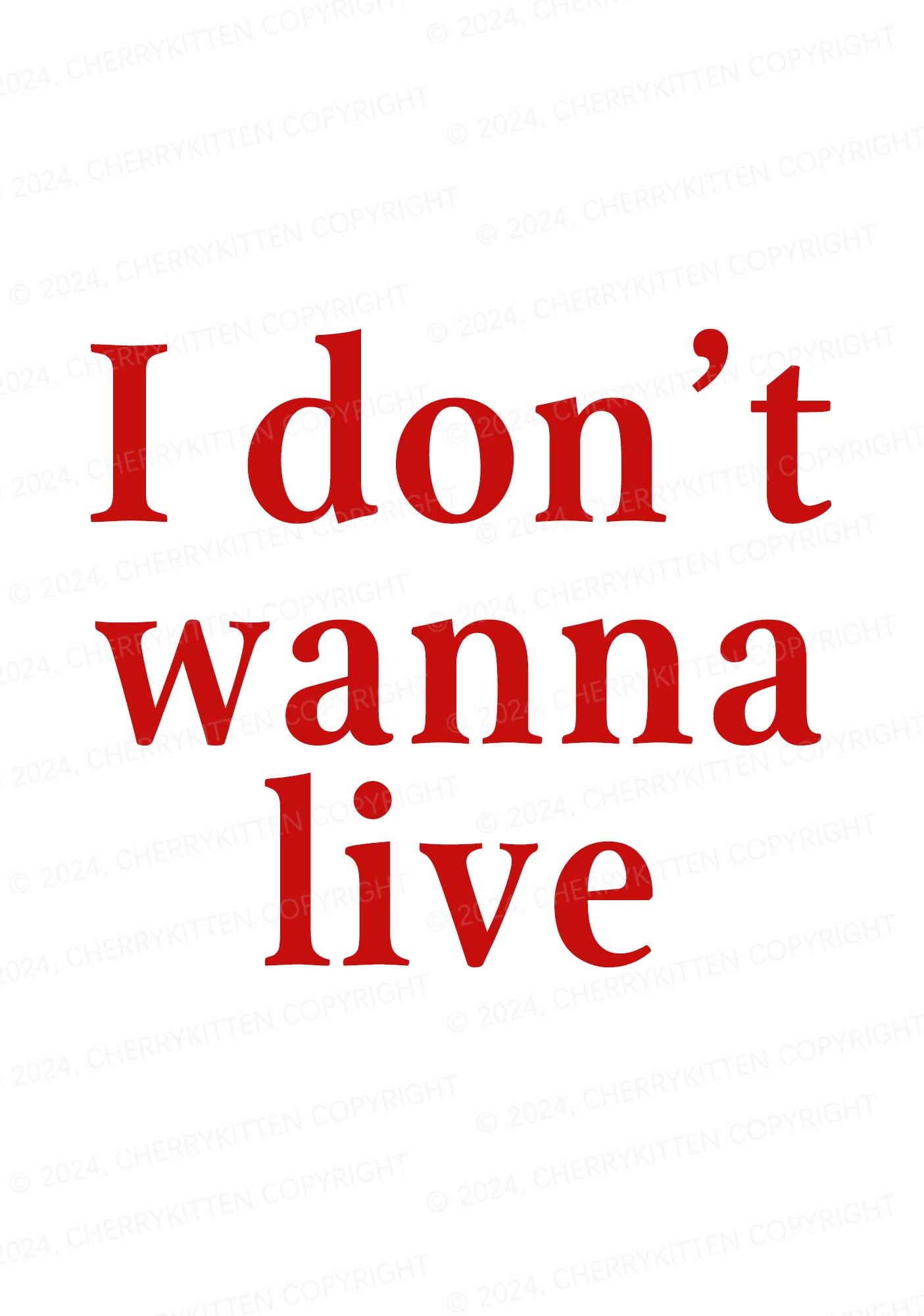 I Don't Wanna Live Y2K Flat String Thong Cherrykitten