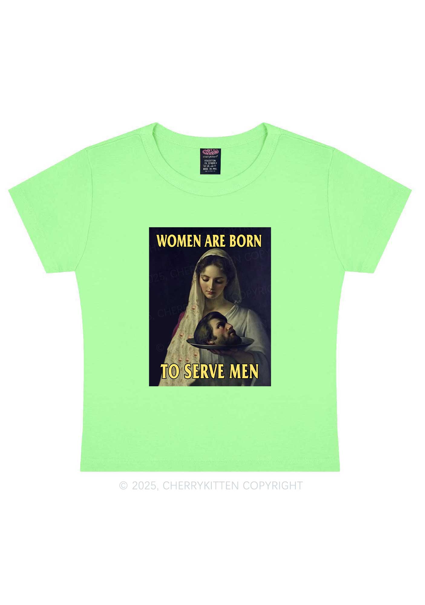 Women Born To Serve Y2K Baby Tee Cherrykitten